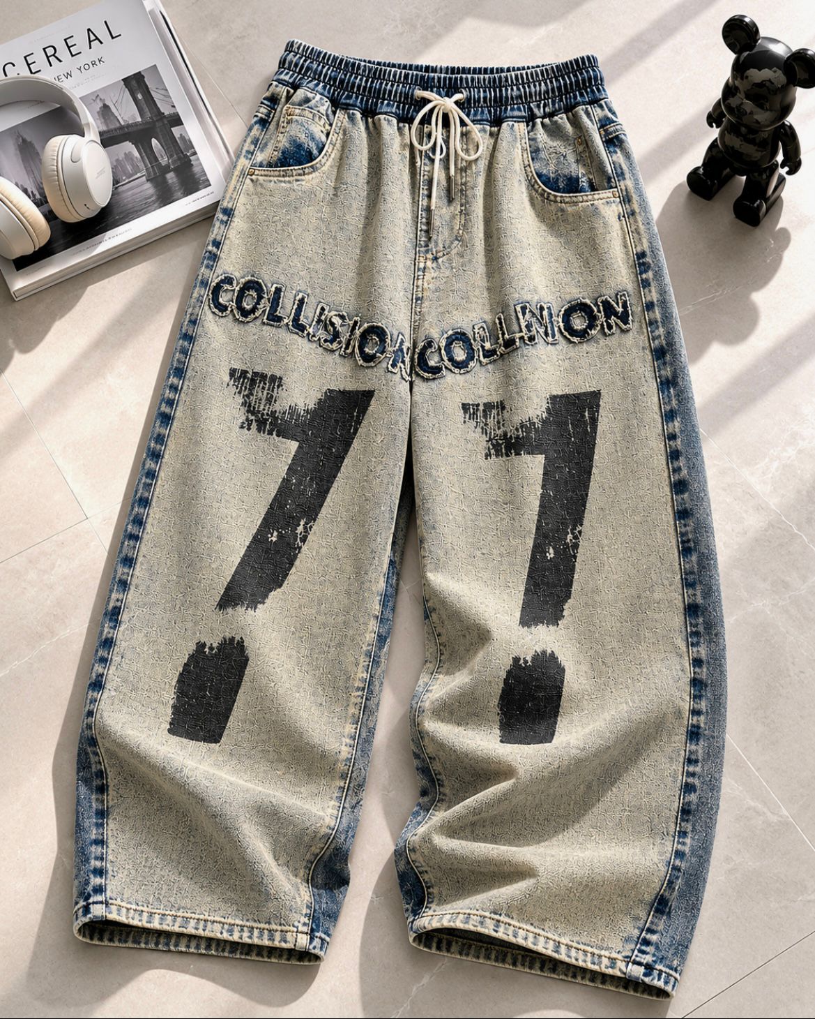 Premium Korean Fit Graphic Baggy Jeans (Men)