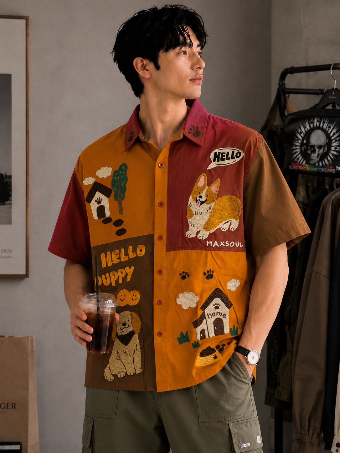 Premium Cartoon Graphic Casual Shirt (Men)