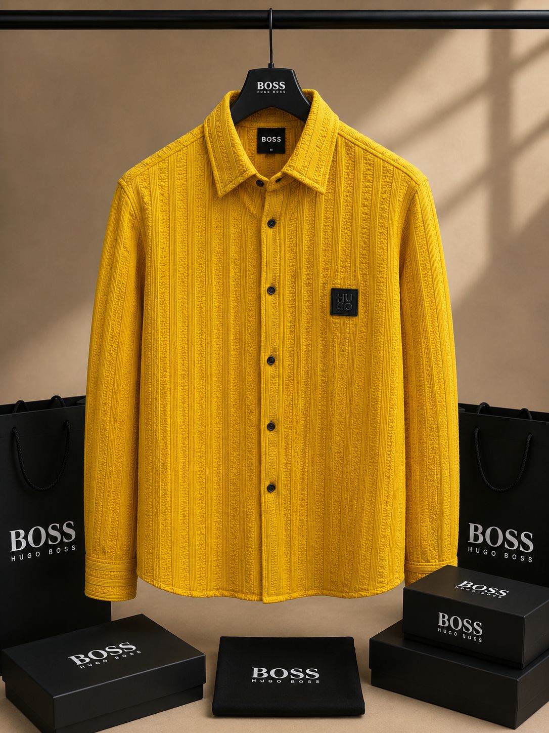 Premium Textured Knit Full Sleeve Shirt (Men)