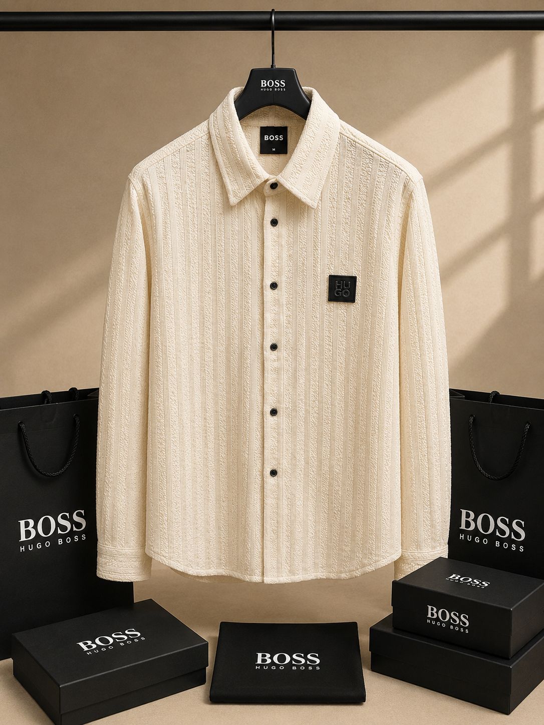 Premium Textured Knit Full Sleeve Shirt (Men)