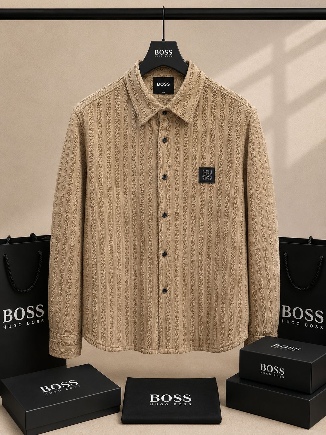 Premium Textured Knit Full Sleeve Shirt (Men)
