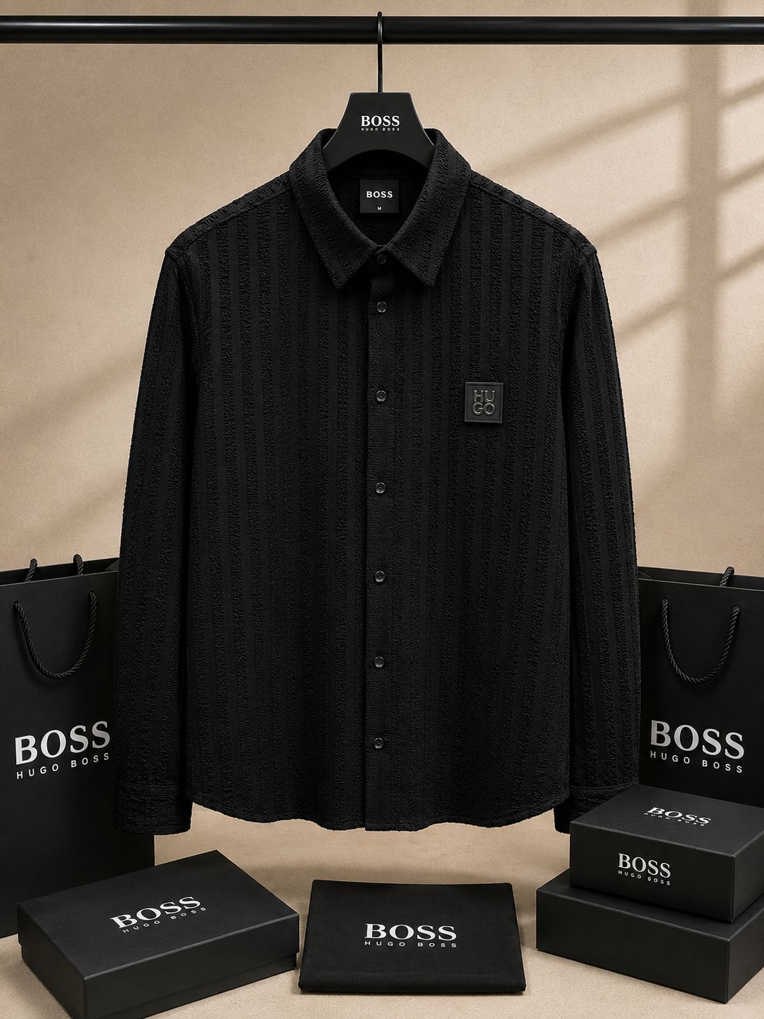 Premium Textured Knit Full Sleeve Shirt (Men)