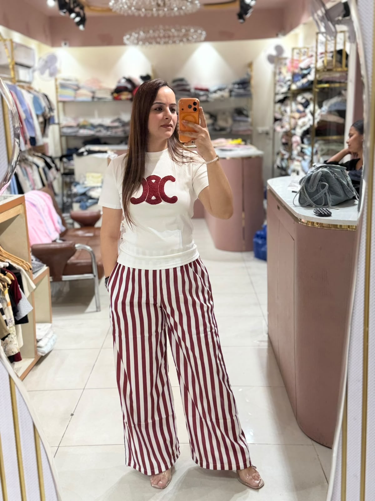 Women's Striped Wide-Leg Palazzo Pants (Women)