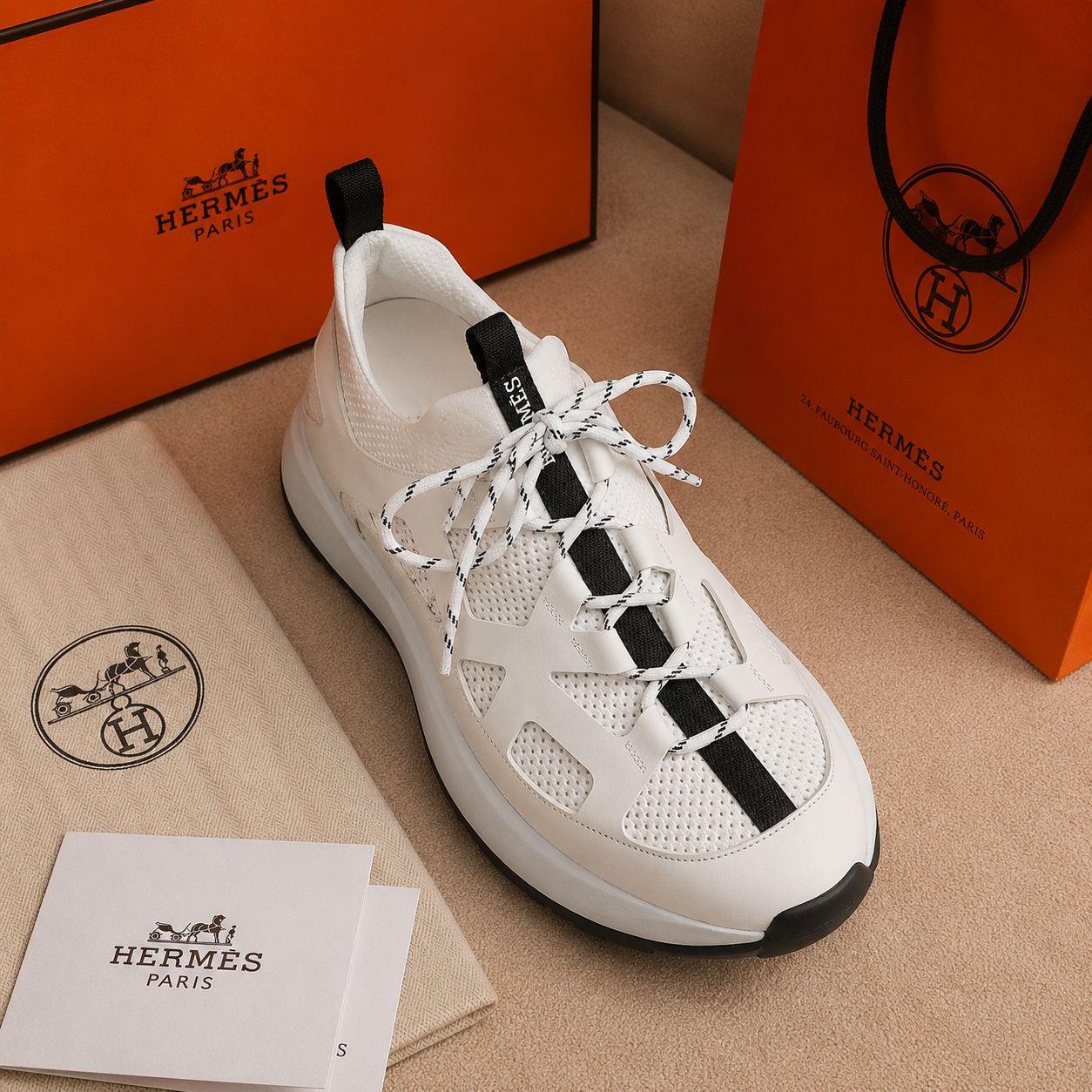 Premium Leather Mesh Sneakers (Men)