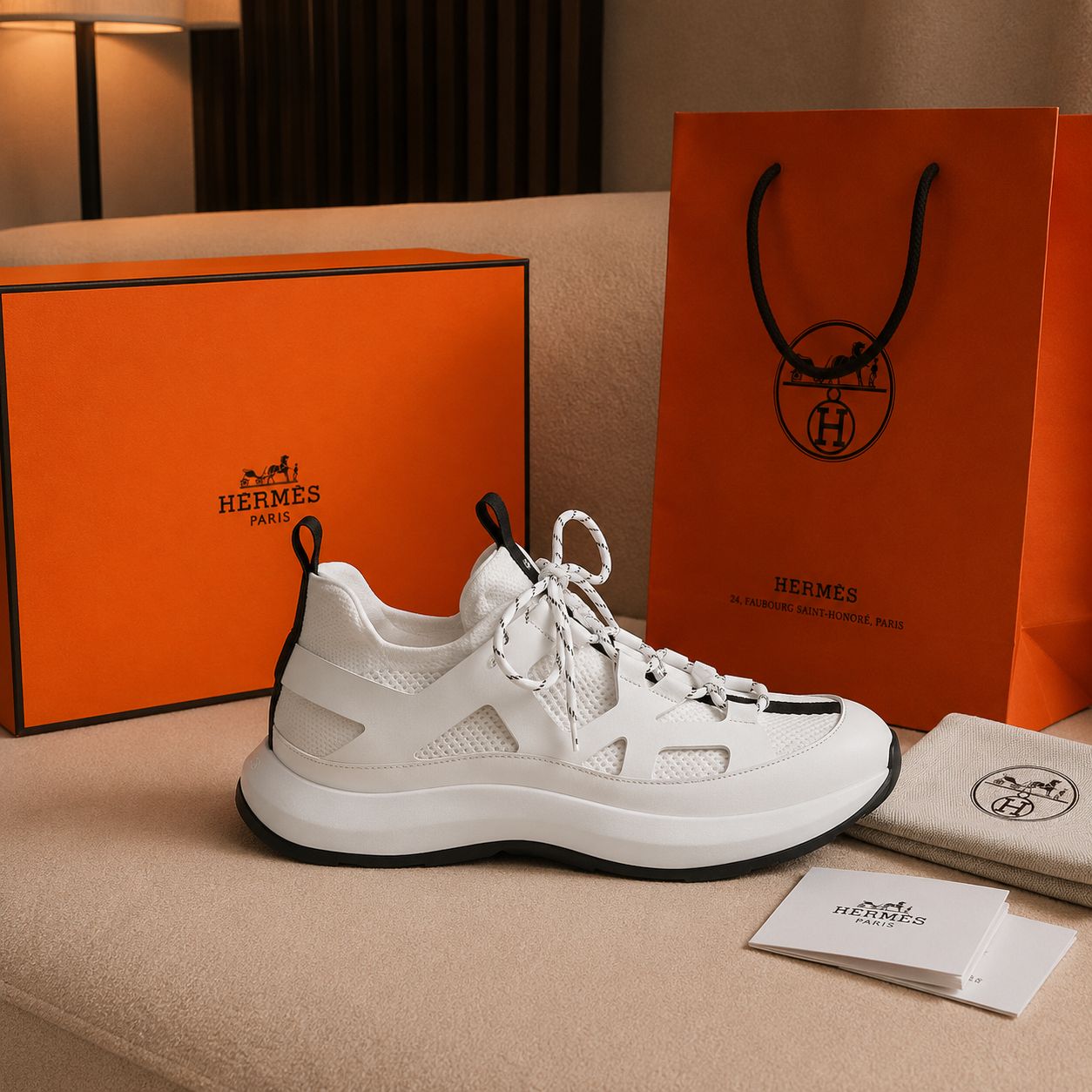 Premium Leather Mesh Sneakers (Men)