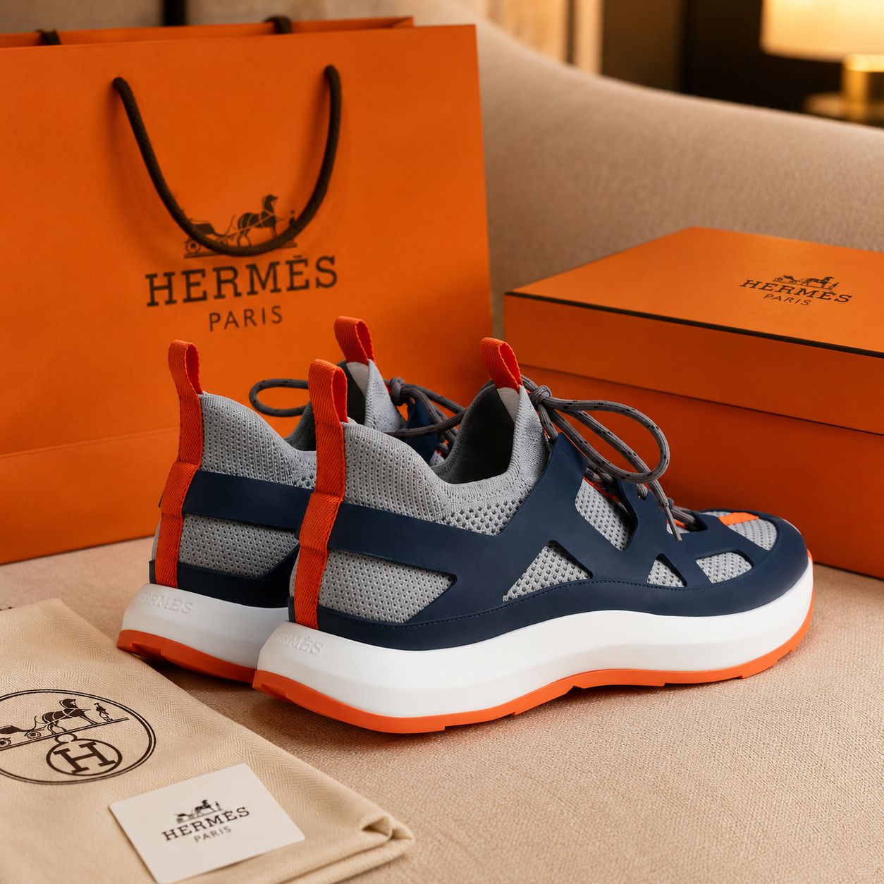 Premium Leather Mesh Sneakers (Men)