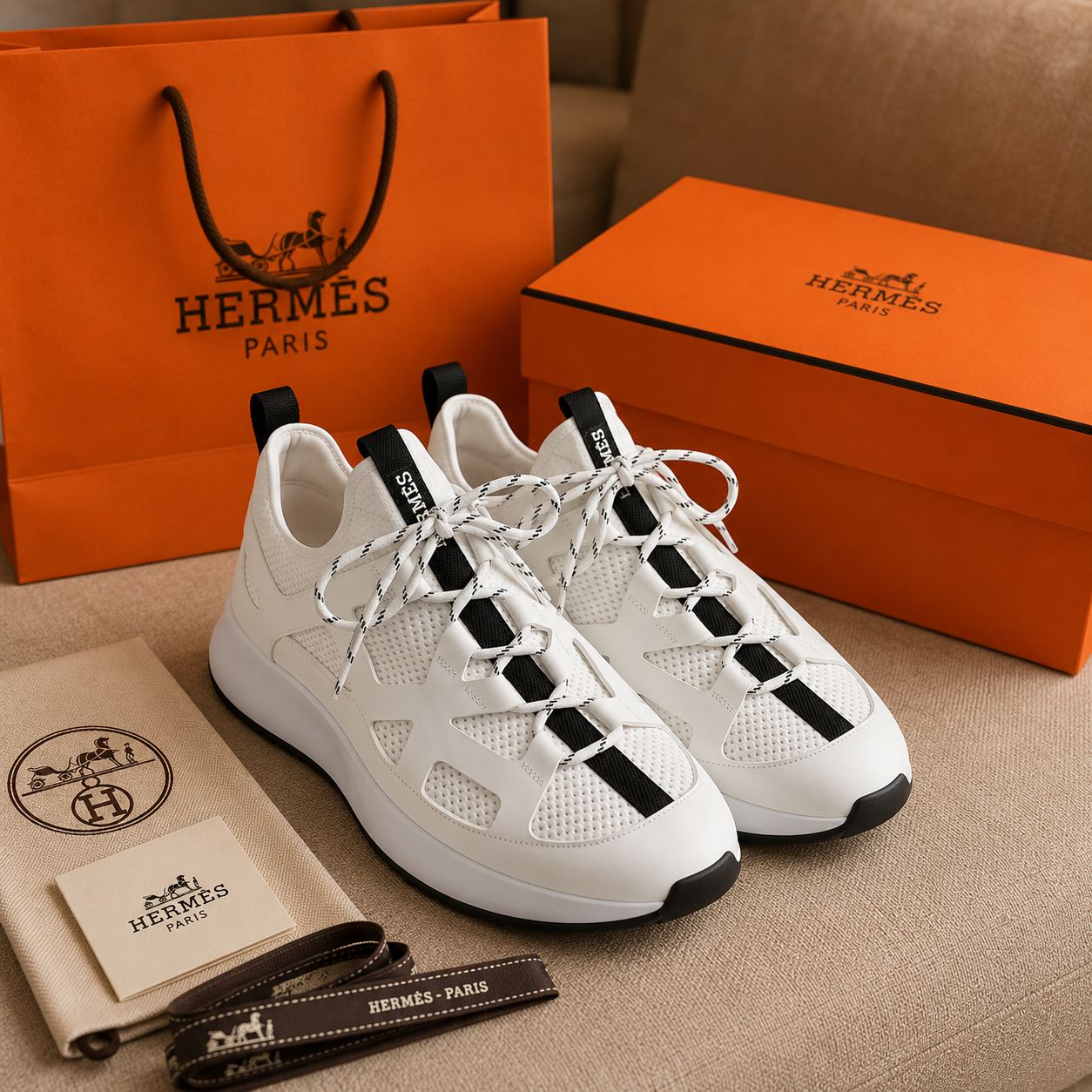Premium Leather Mesh Sneakers (Men)