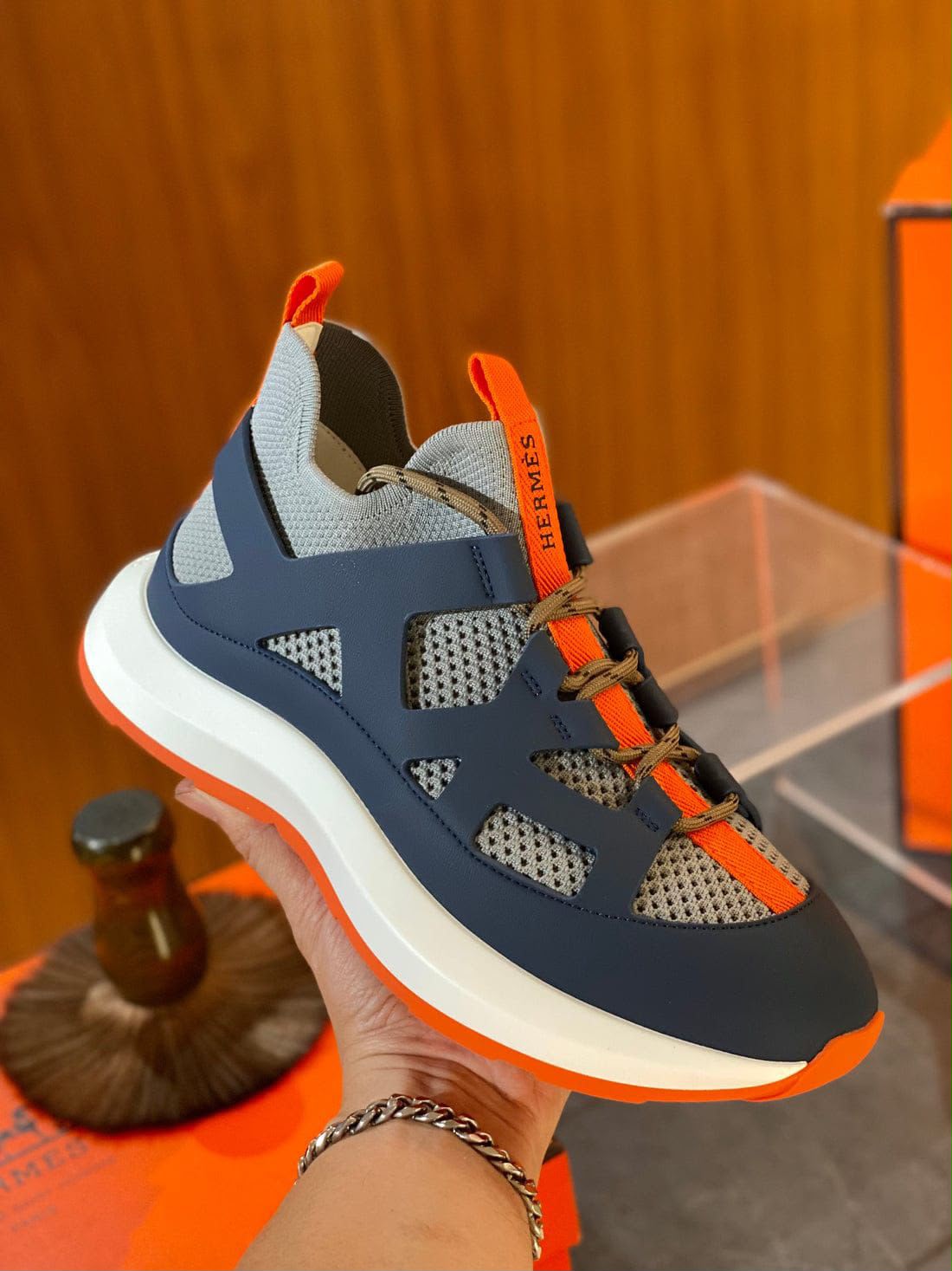 Premium Leather Mesh Sneakers (Men)