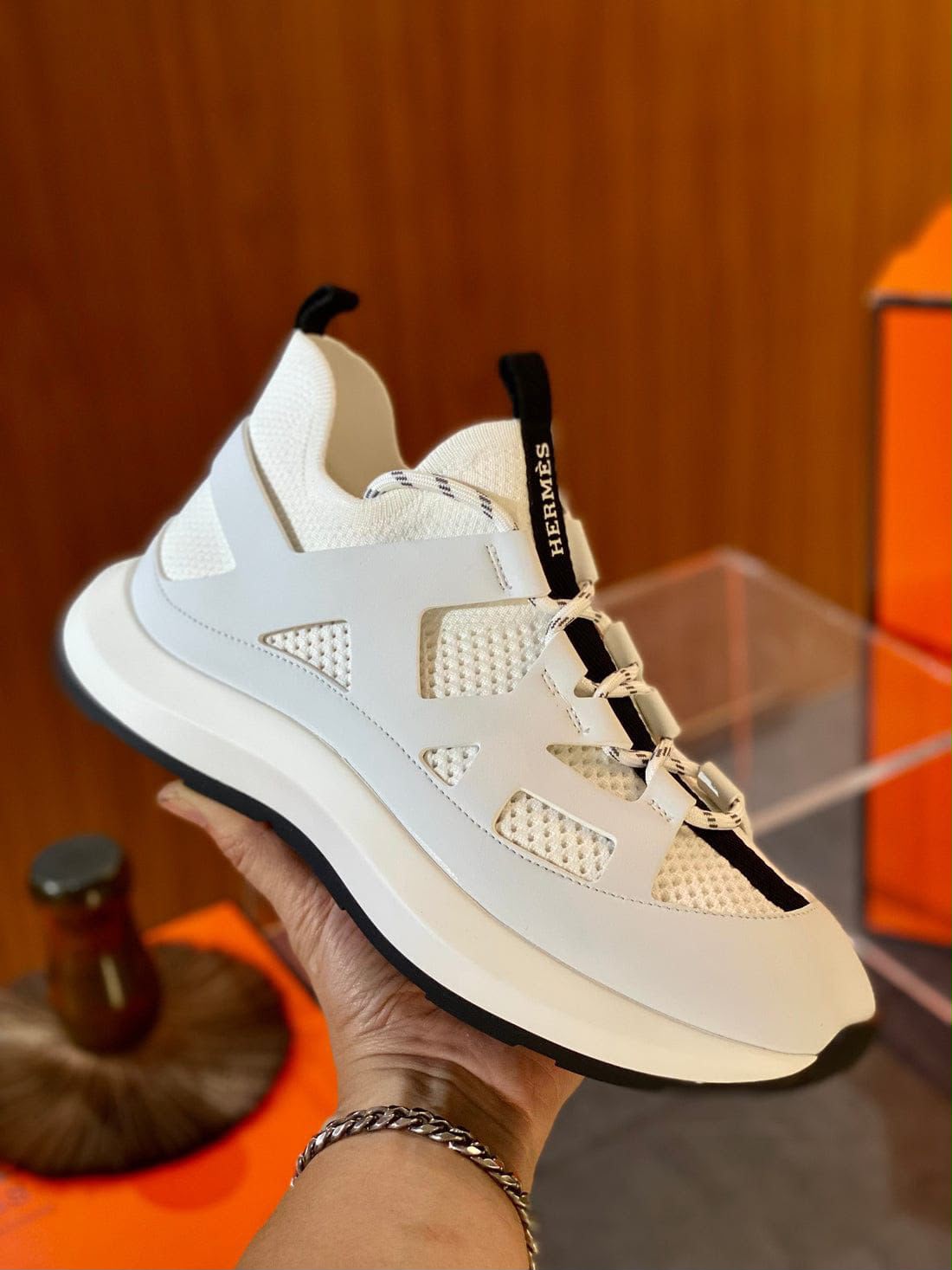 Premium Leather Mesh Sneakers (Men)
