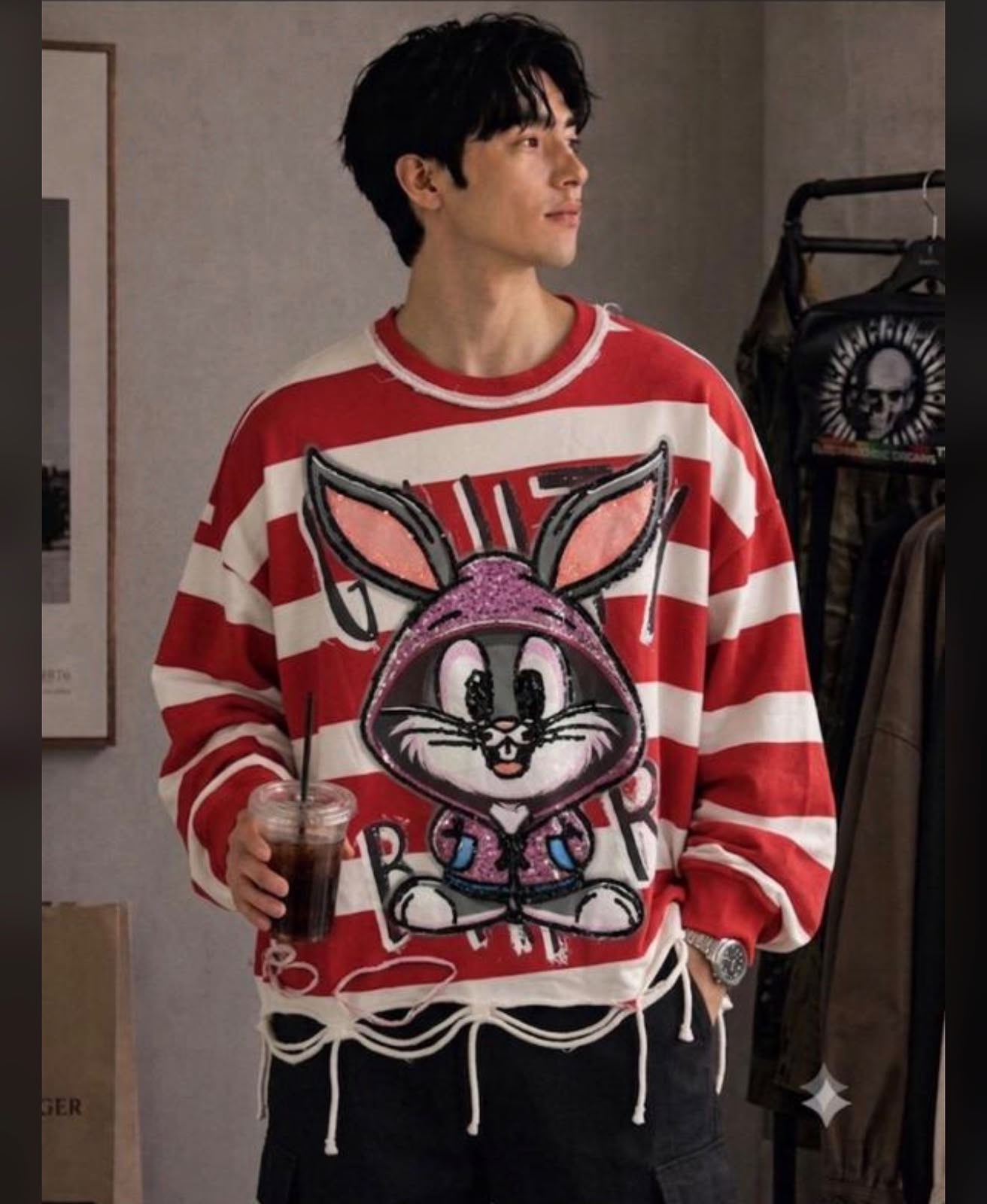 Premium Cartoon Graphic Boxy Fit Sweatshirt (Men)