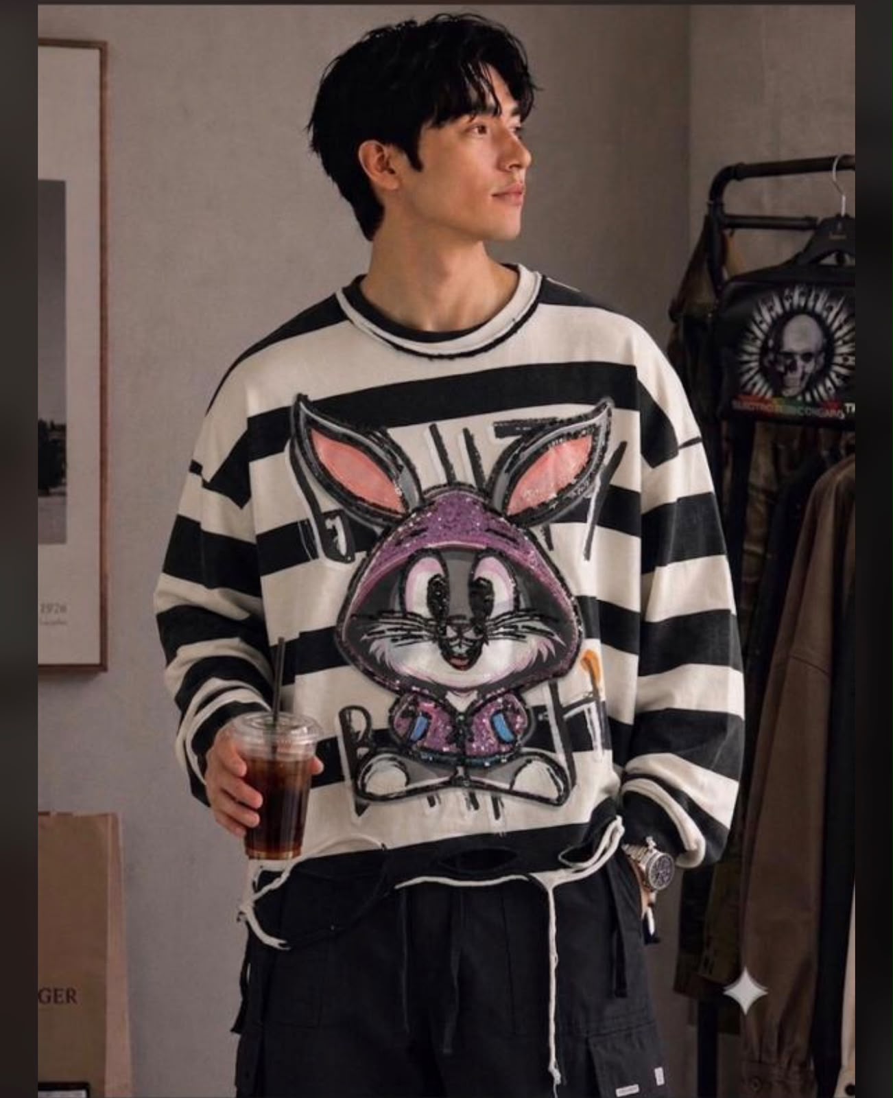 Premium Cartoon Graphic Boxy Fit Sweatshirt (Men)