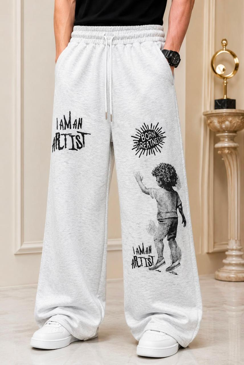 Premium Streetwear Graphic Wide-Leg Lowers (Men)