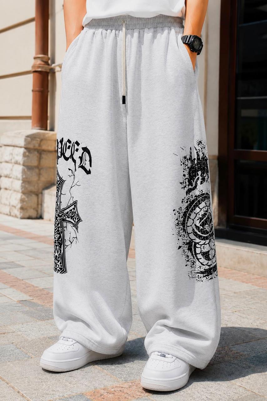 Premium Streetwear Graphic Wide-Leg Lowers (Men)