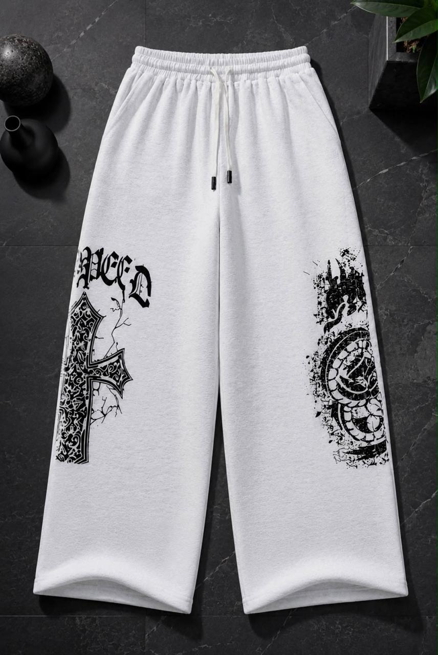 Premium Streetwear Graphic Wide-Leg Lowers (Men)