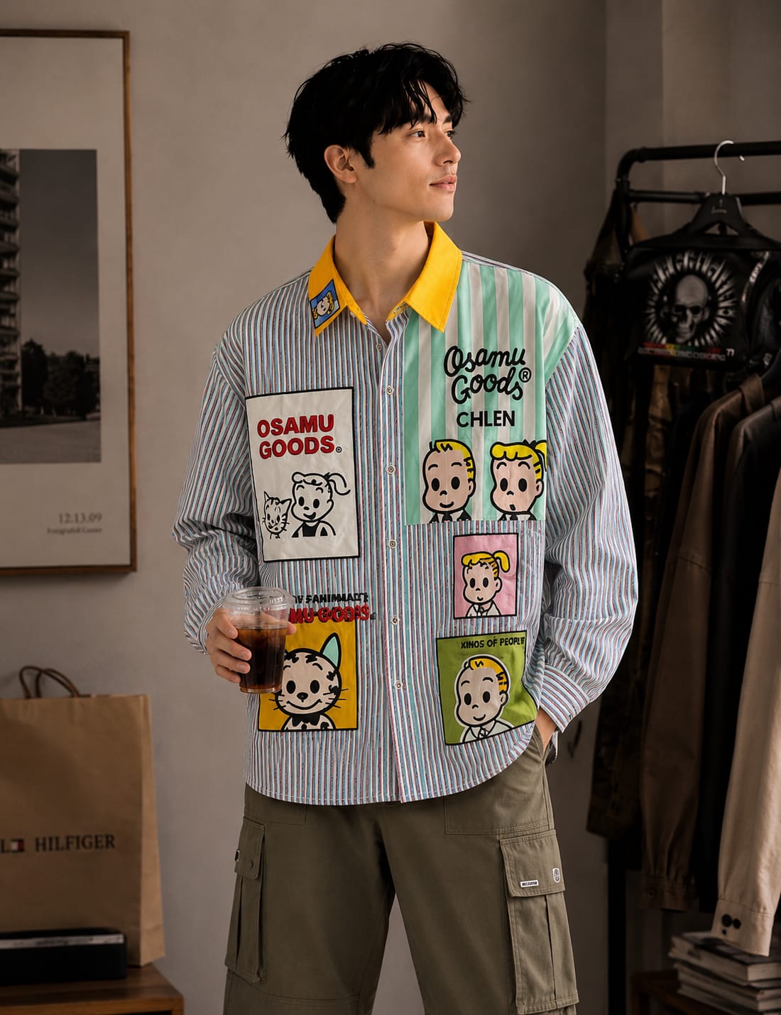 Urban Funk Graphic Oversized Shirt (Men)
