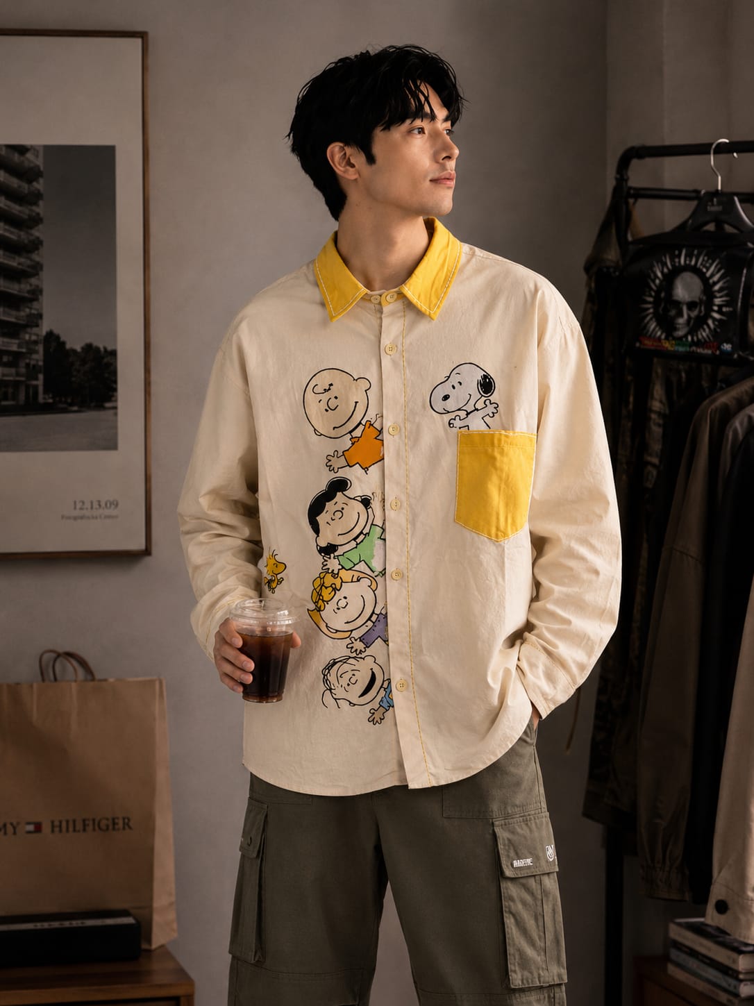 Urban Funk Graphic Oversized Shirt (Men)