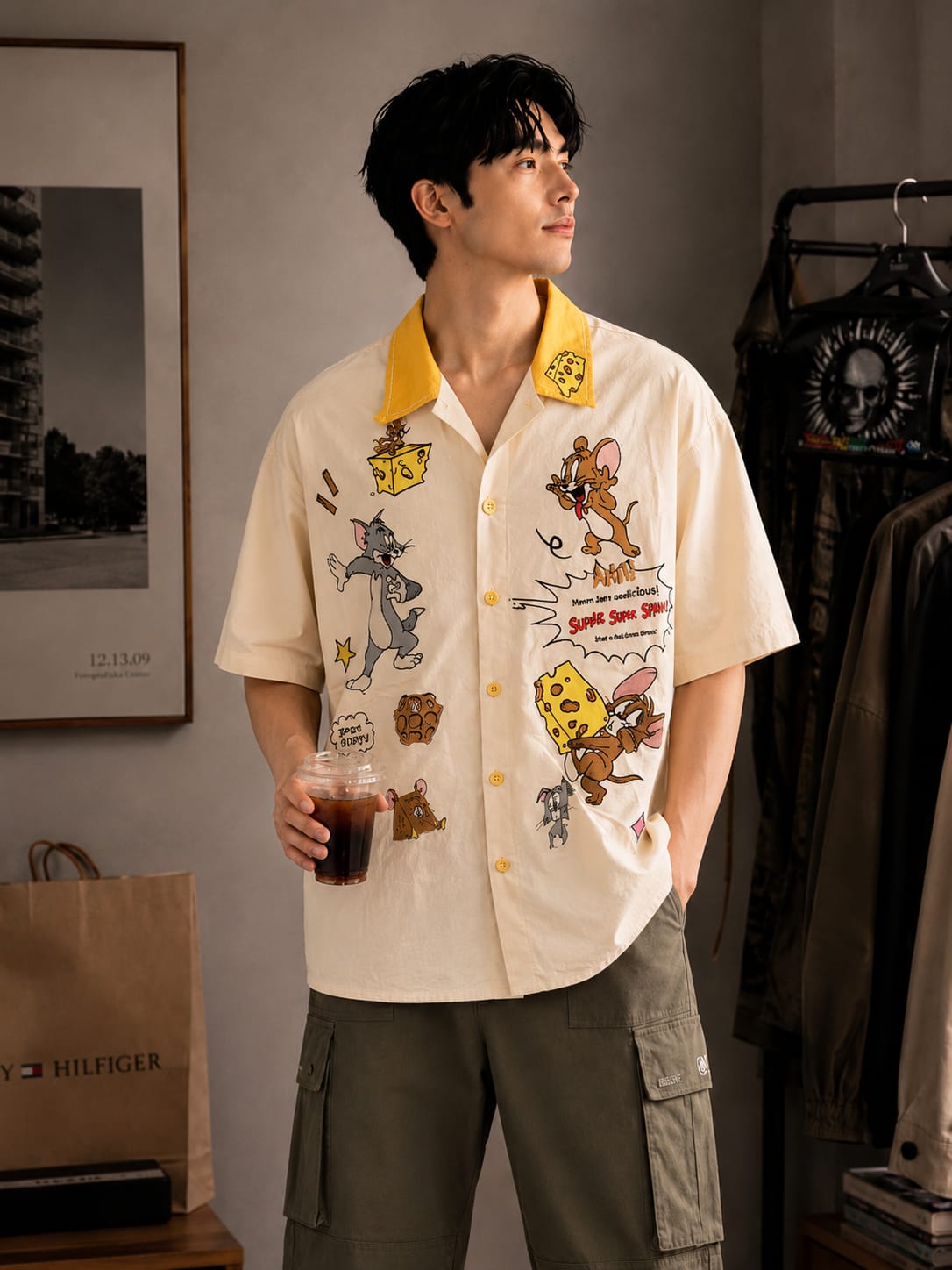 Urban Funk Graphic Oversized Shirt (Men)