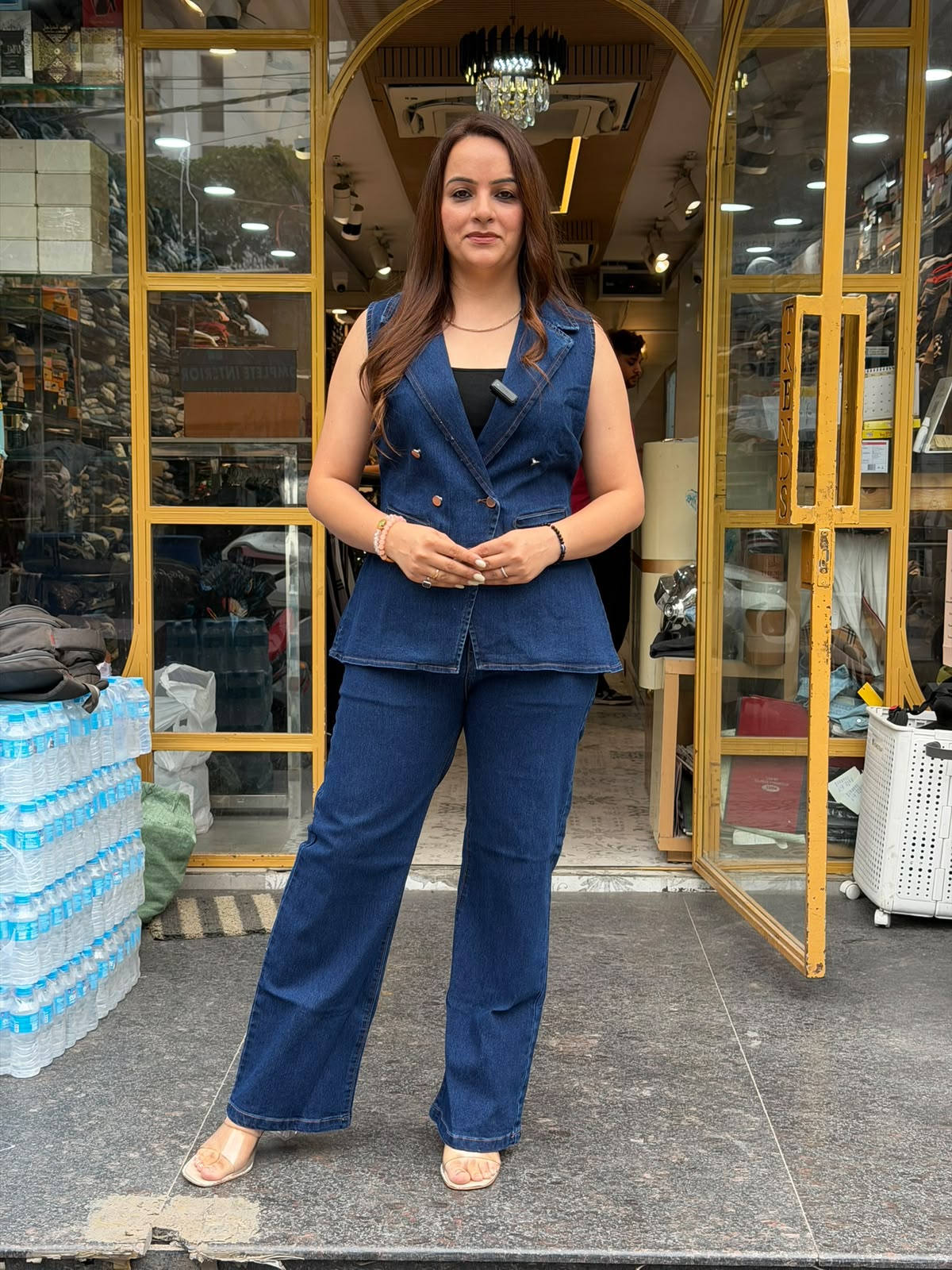 Denim Tailored Blazer Cord Set (Women)