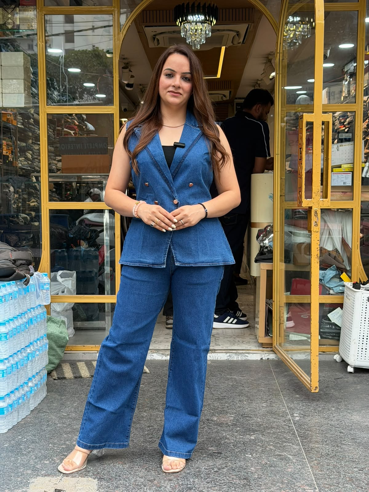 Denim Tailored Blazer Cord Set (Women)