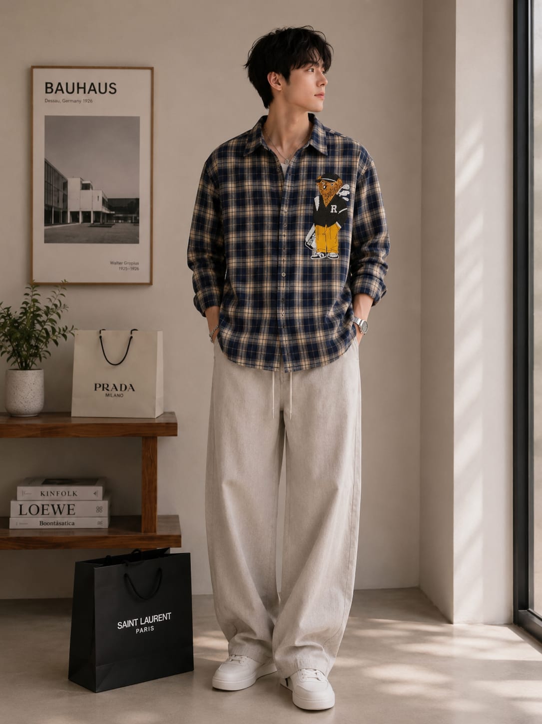Premium Brushed Check Overshirt (Men)