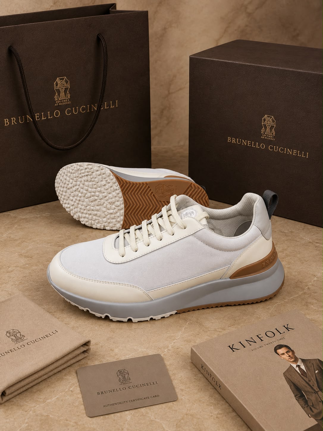 Men's Heritage Suede-Panel Runner-Style Sneakers