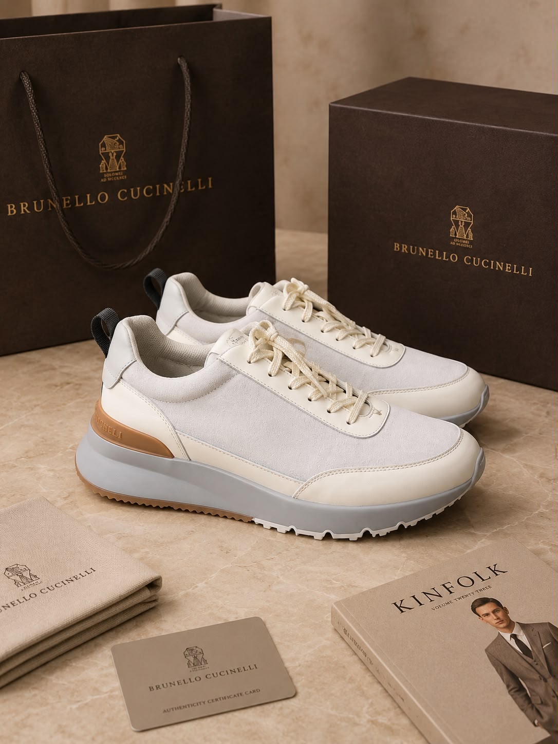 Men's Heritage Suede-Panel Runner-Style Sneakers