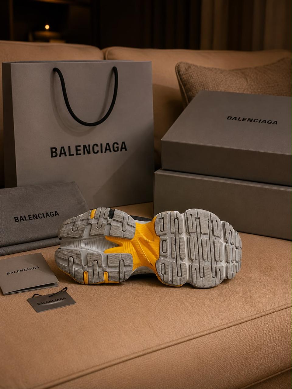 Premium Beige & Yellow Chunky Runner Sneakers