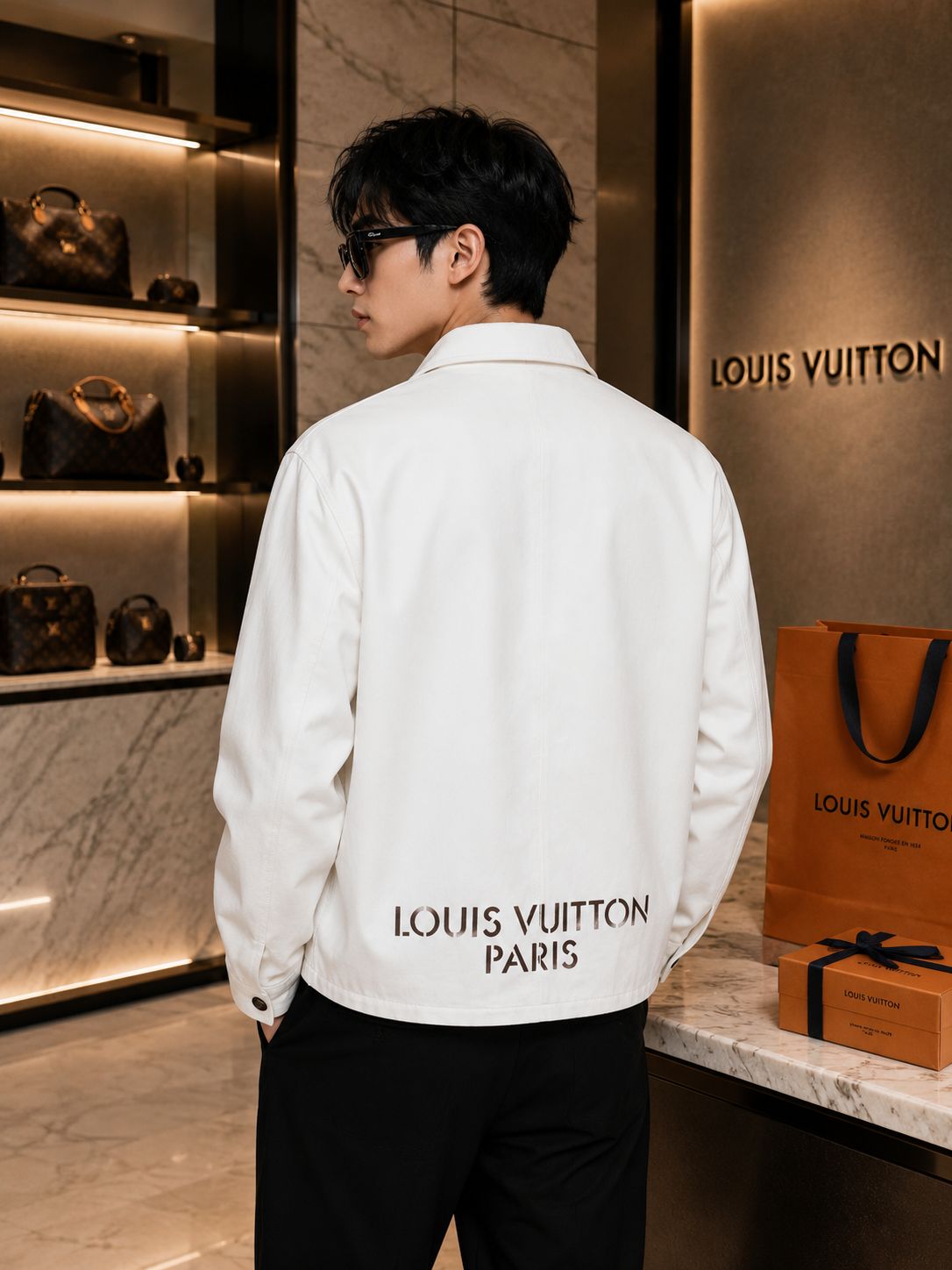 Premium White Statement Utility Jacket