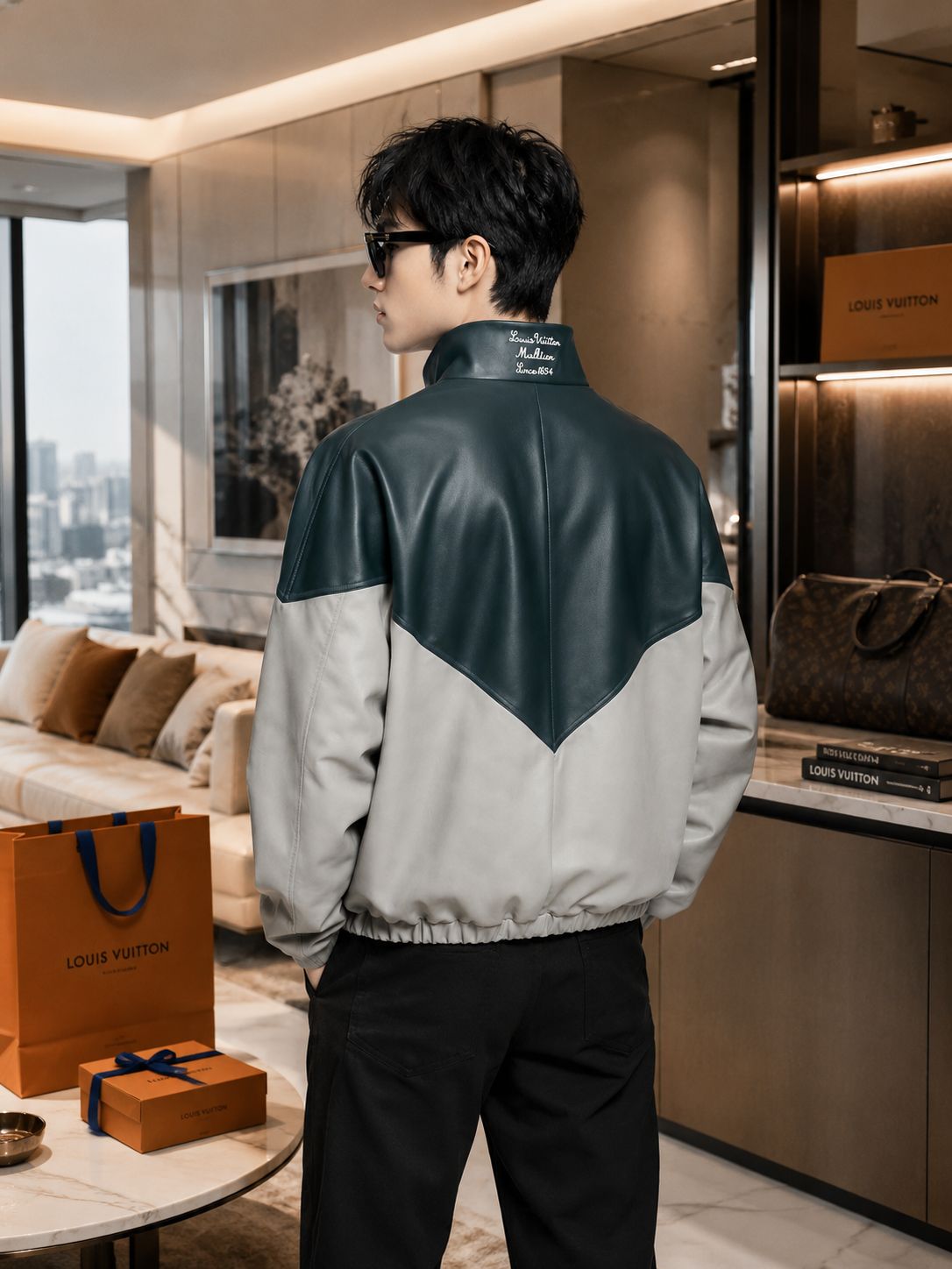 Premium Two-Tone Statement Zip Jacket