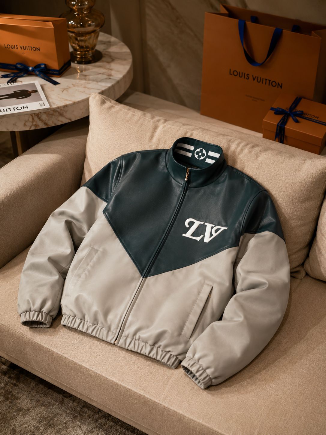 Premium Two-Tone Statement Zip Jacket