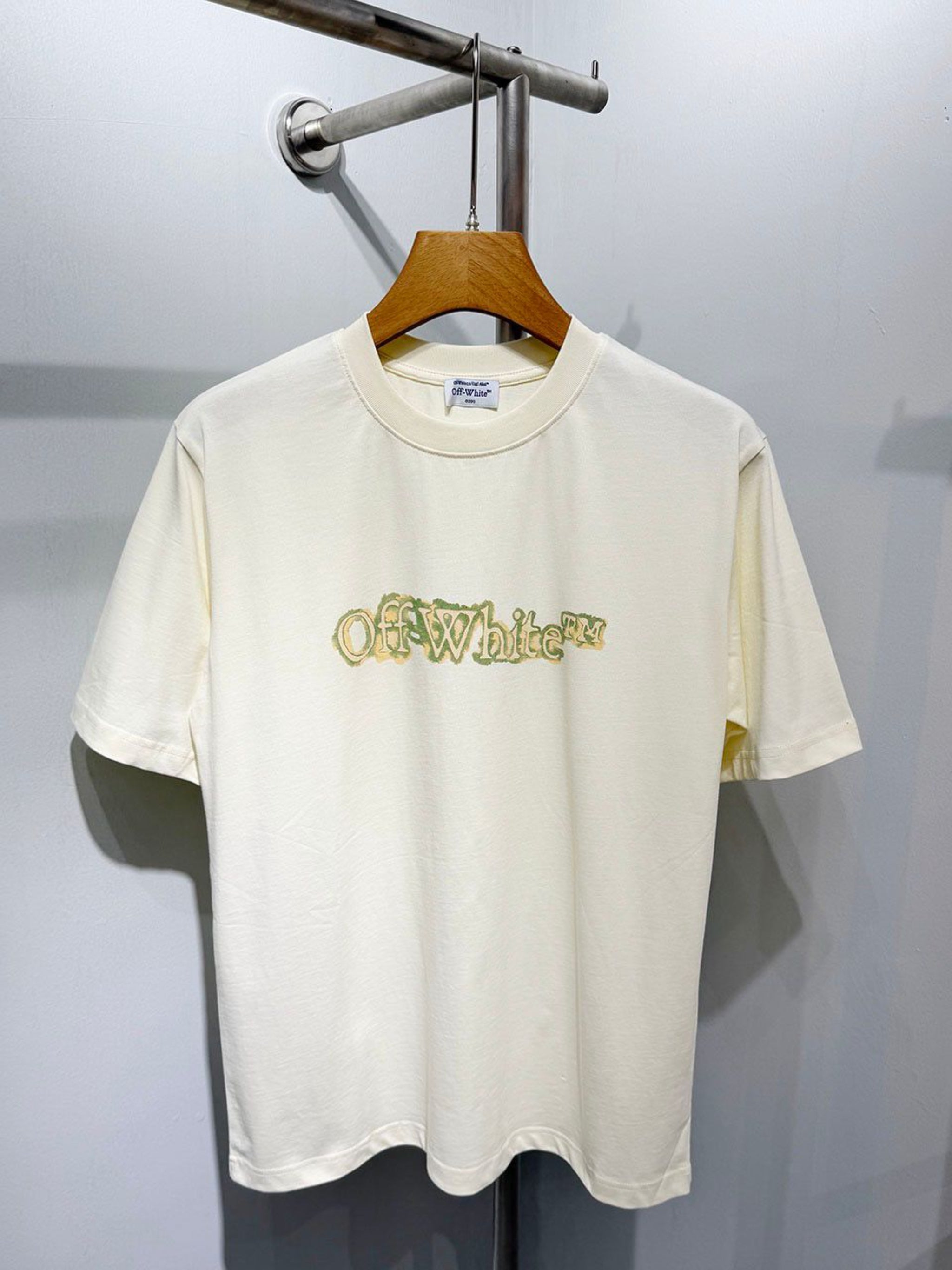 Off-White Round Neck T-Shirt - Made in Turkey, 350 GSM Fabric