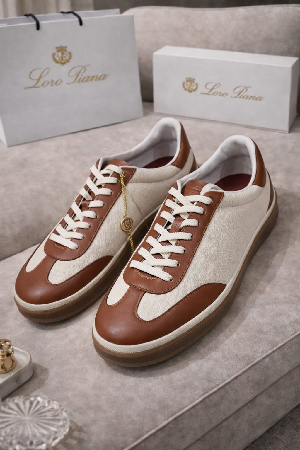 Premium Leather Trim Sneakers