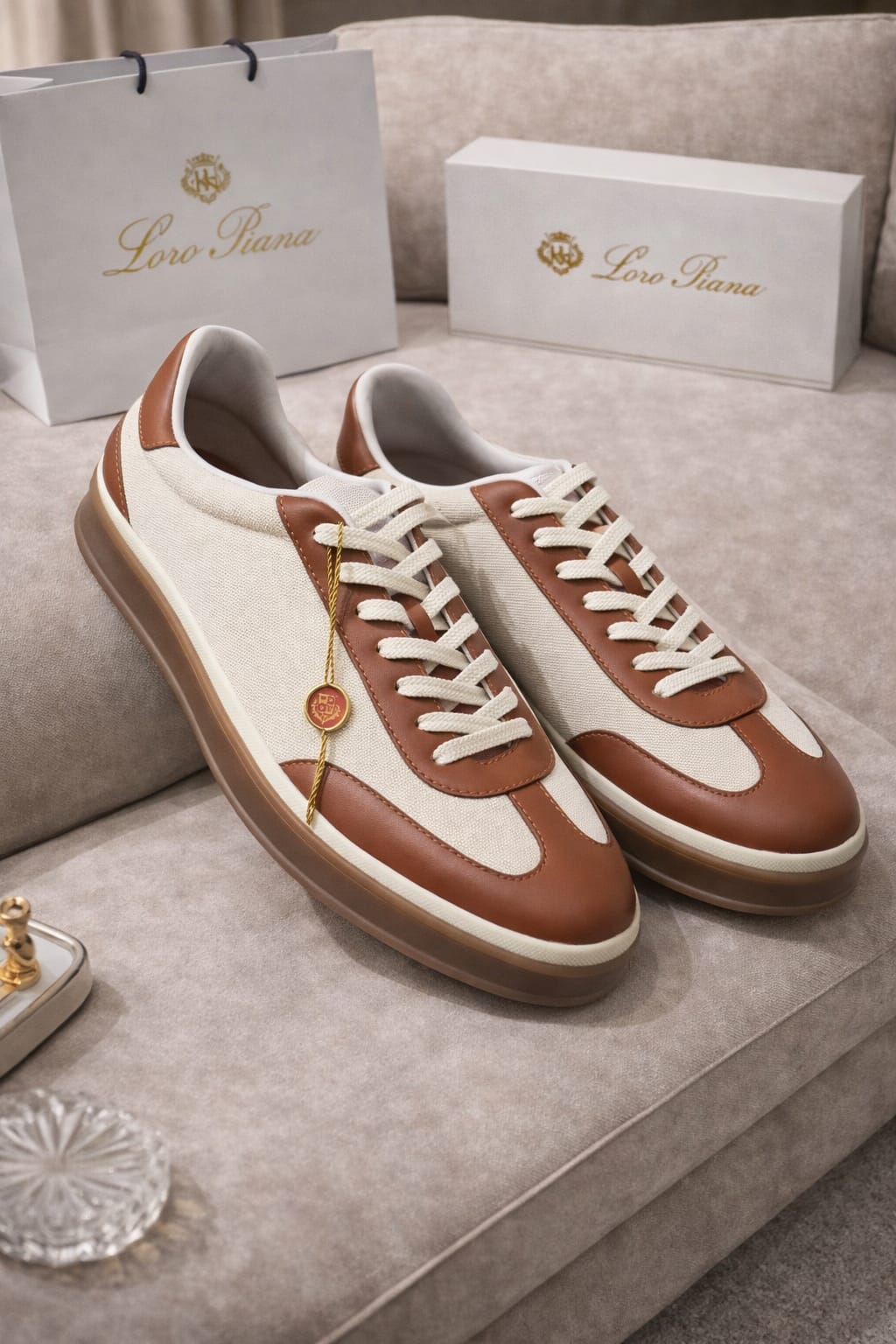 Premium Leather Trim Sneakers