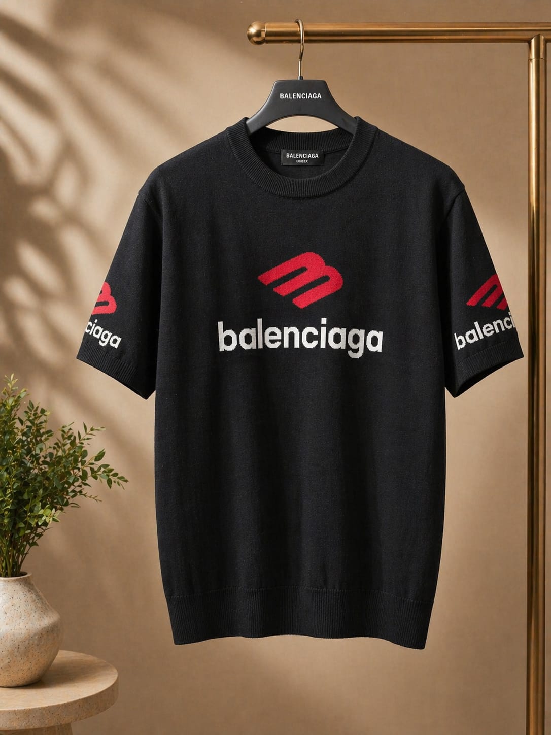 Luxury Knit Logo Tee – Premium Street Luxe Edit