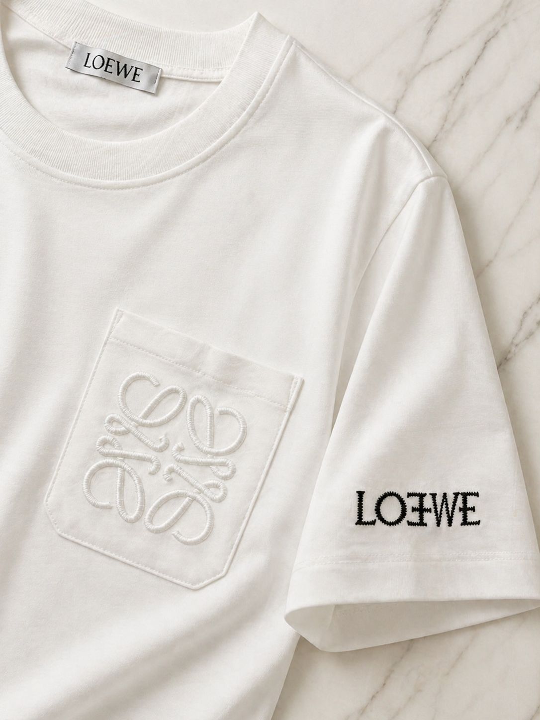 Minimal Pocket Embroidery Premium T-Shirt