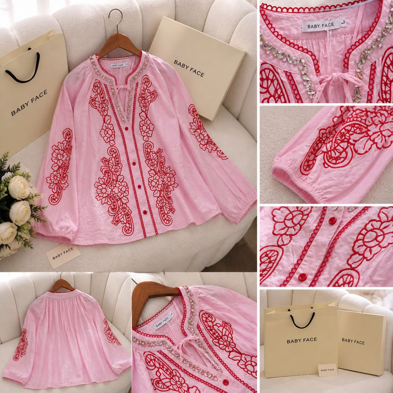Crystal Embellished Floral Kurta – Luxe Summer Edit