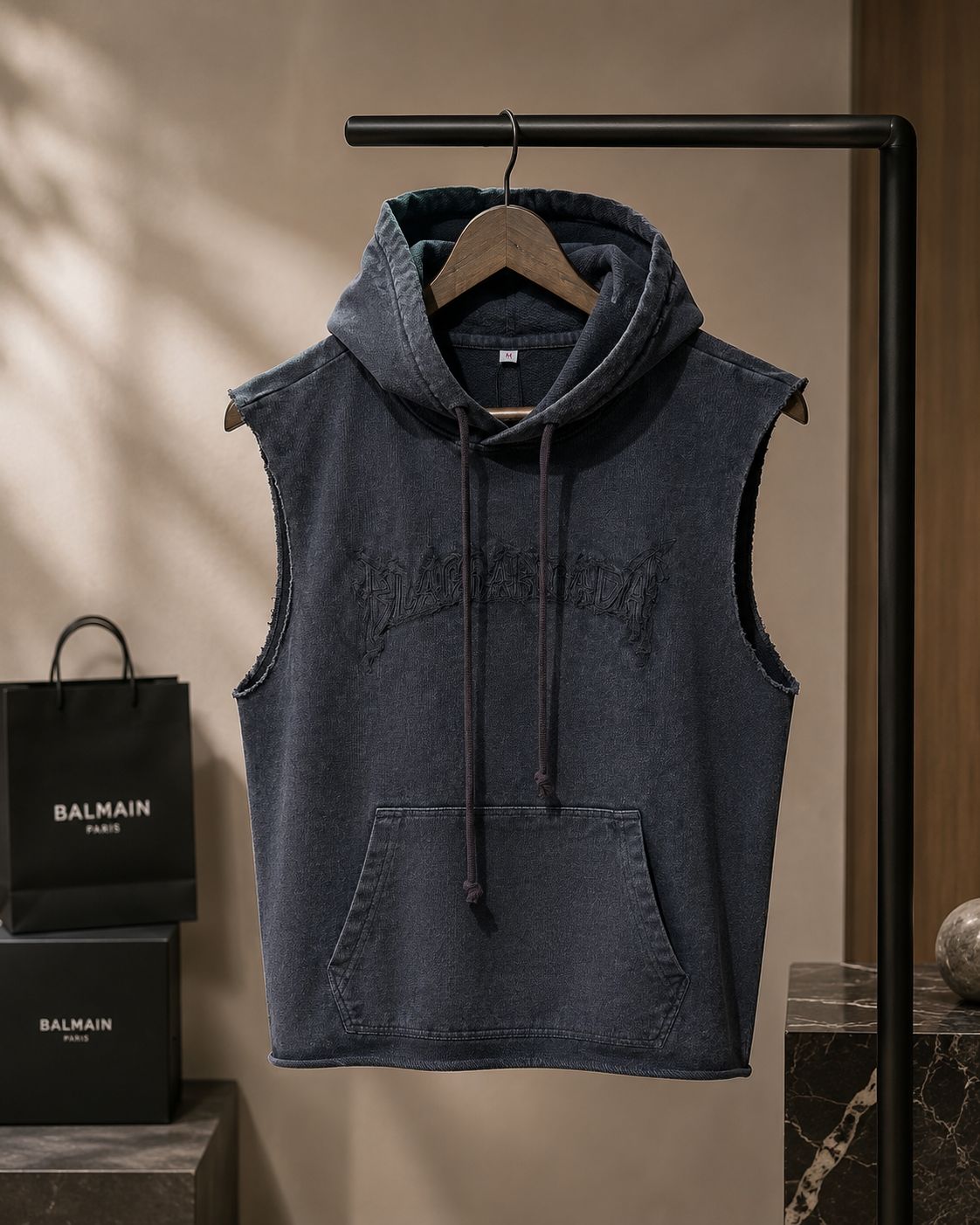 Street Edge Sleeveless Hoodie (Sando)