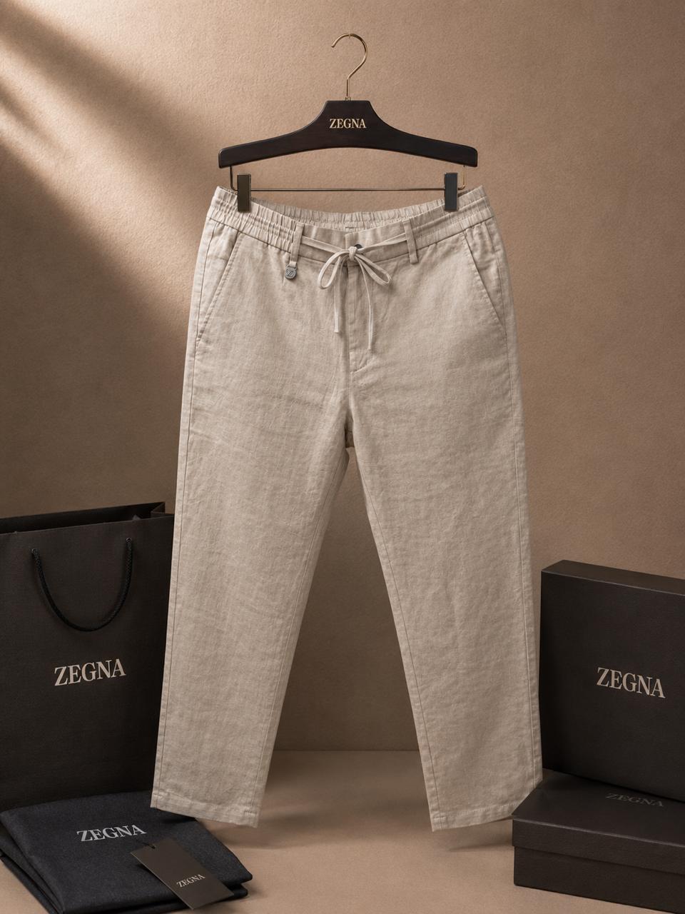 Executive Linen Drawstring Chinos (Men)