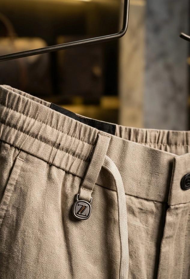 Executive Linen Drawstring Chinos (Men)