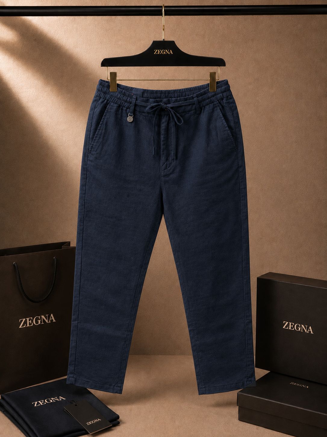 Executive Linen Drawstring Chinos (Men)