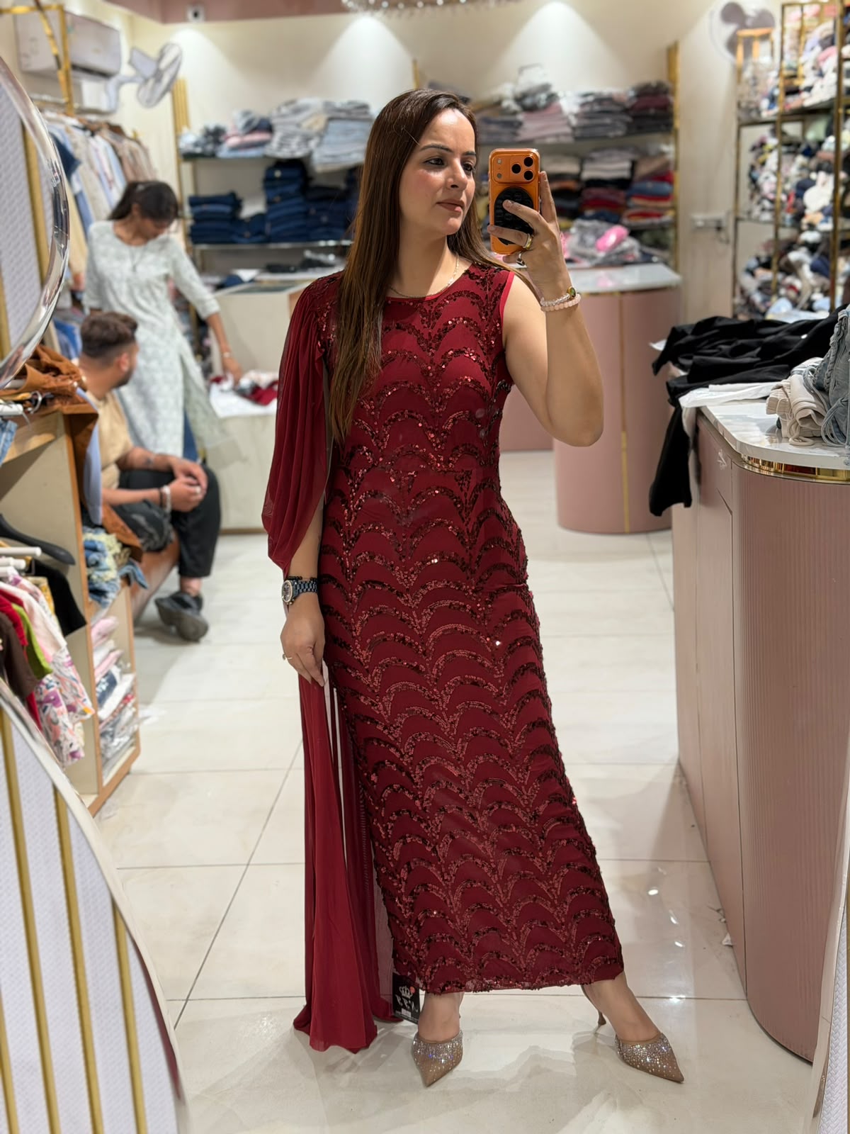 Elegant Sequin Embellished Maxi Dress