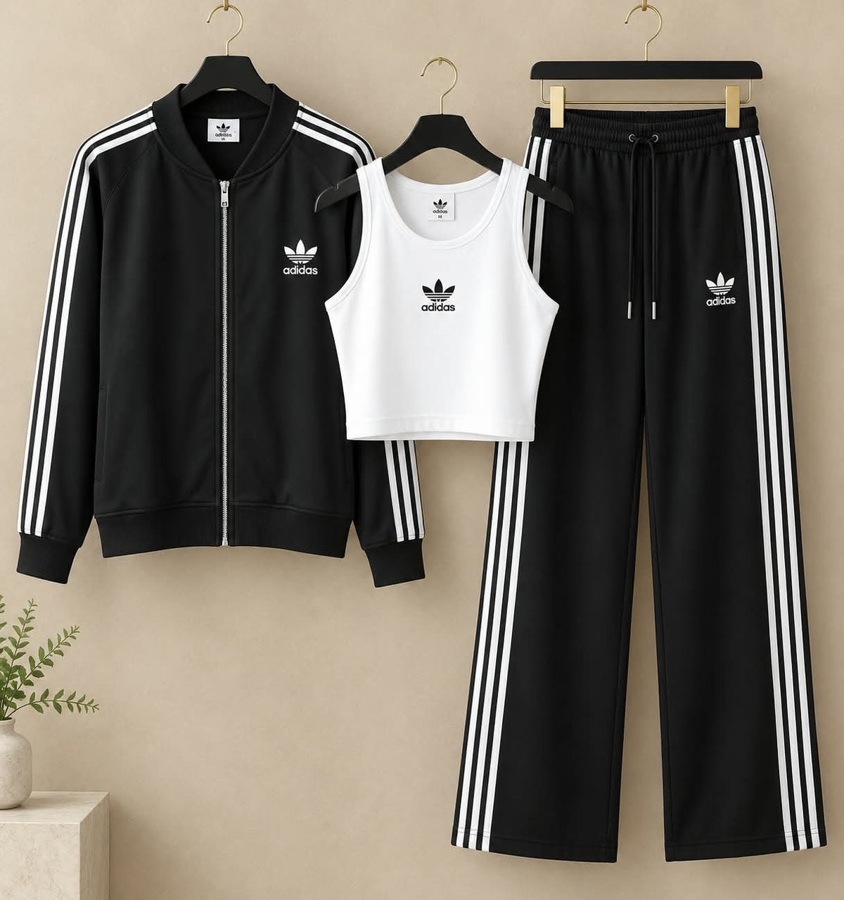 Three-Piece Striped Tracksuit Set