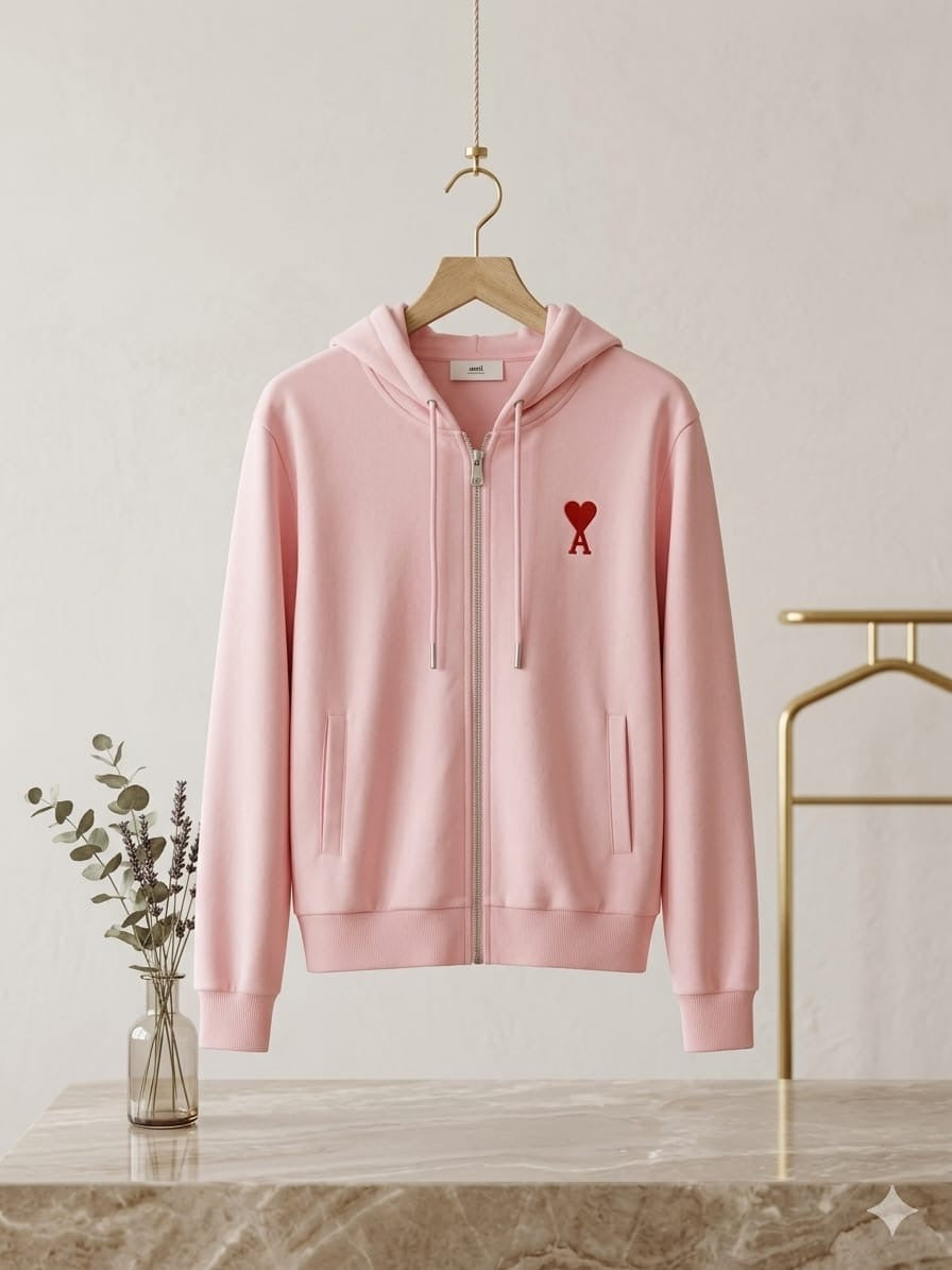 Premium Embroidered Full-Zip Hoodie & Pintuck Sweatpants Tracksuit Set