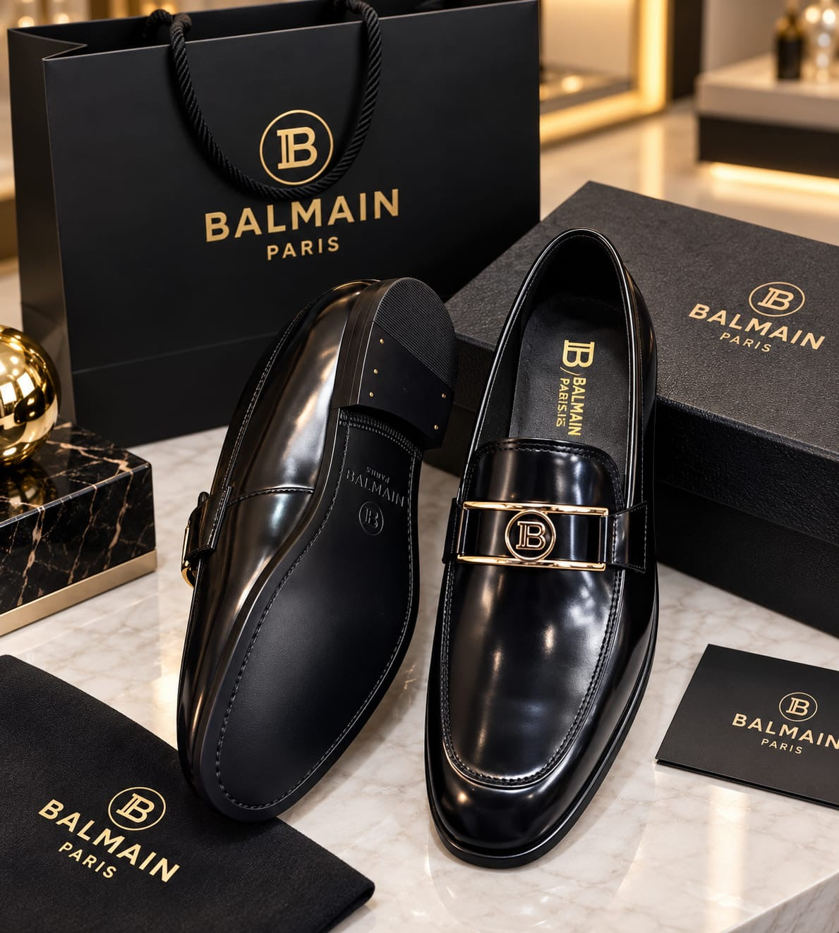 Premium Men’s Luxury Leather Loafers Wooden Sole