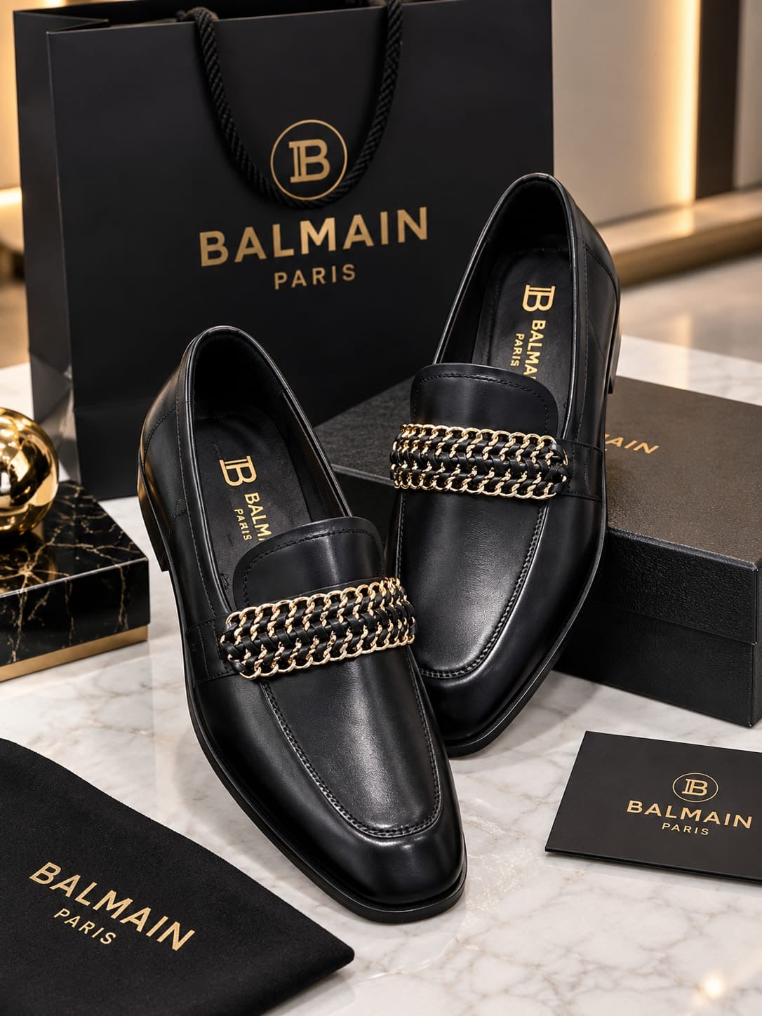 Premium Men’s Luxury Leather Loafers Wooden Sole