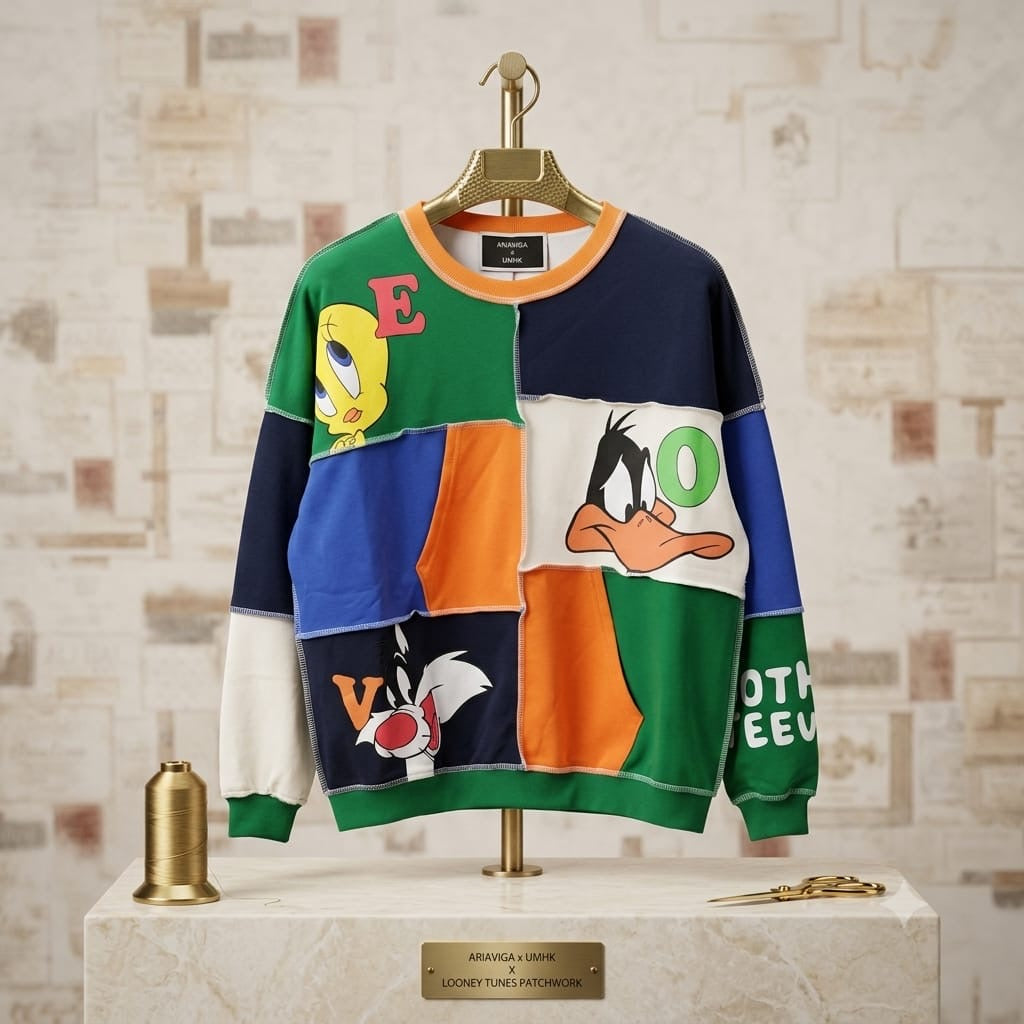 Quirky Cartoon Patchwork Sweatshirt