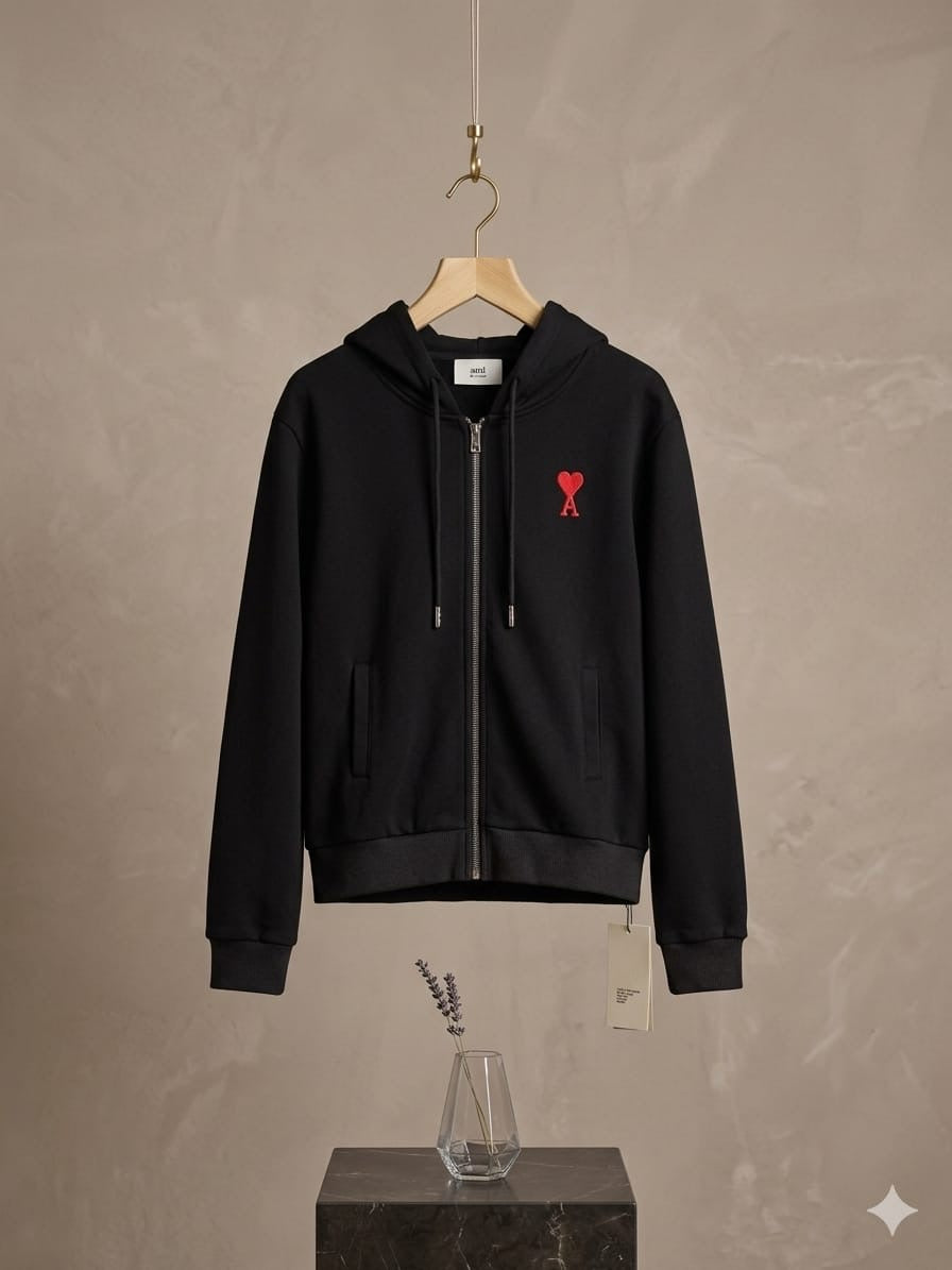 Premium Embroidered Full-Zip Hoodie & Pintuck Sweatpants Tracksuit Set