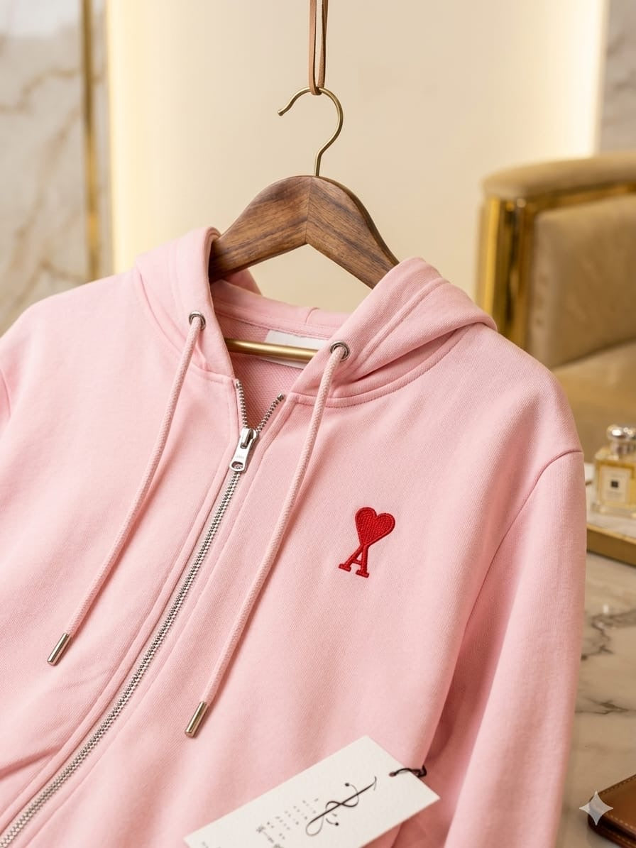 Premium Embroidered Full-Zip Hoodie & Pintuck Sweatpants Tracksuit Set