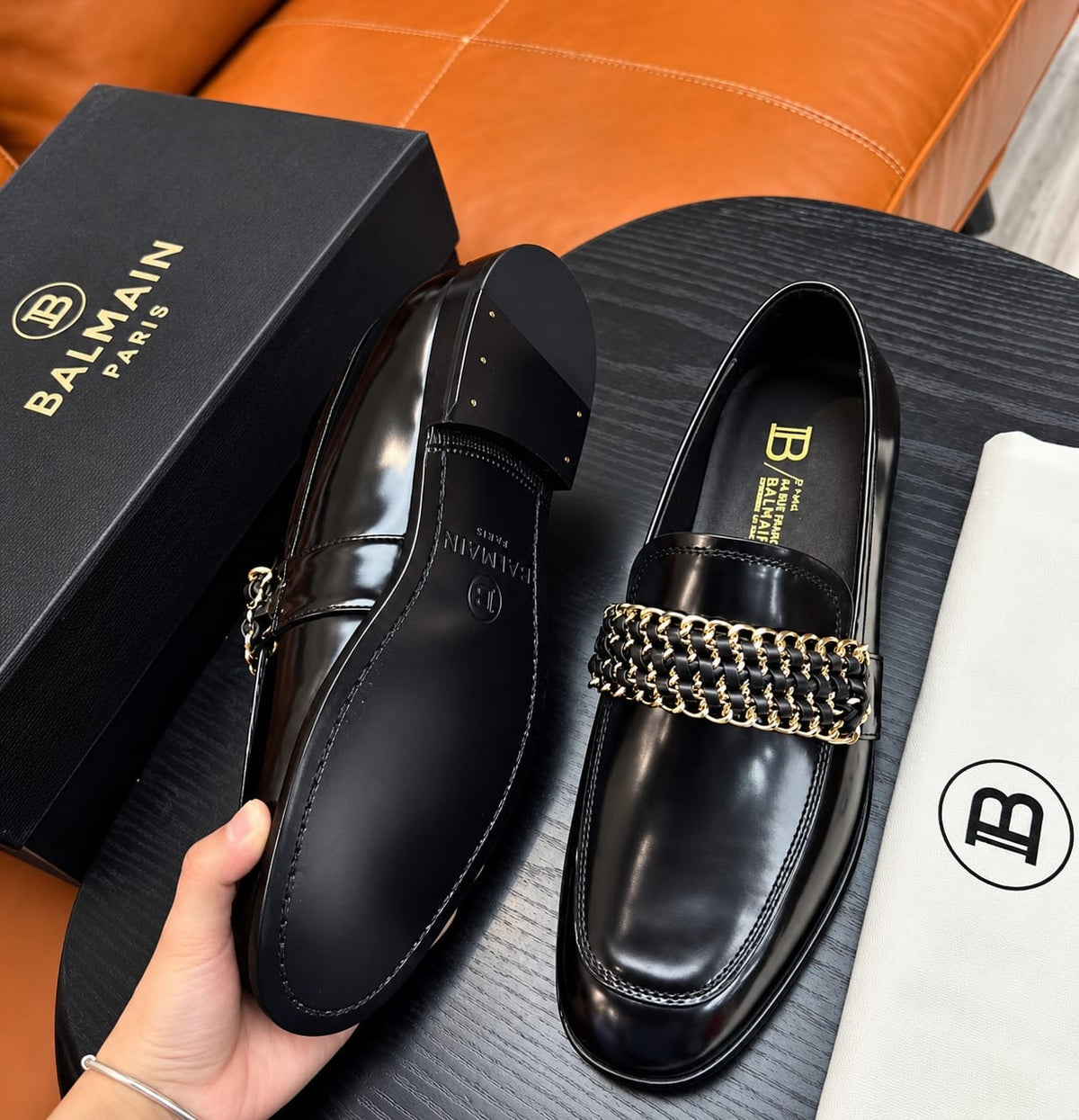 Premium Men’s Luxury Leather Loafers Wooden Sole