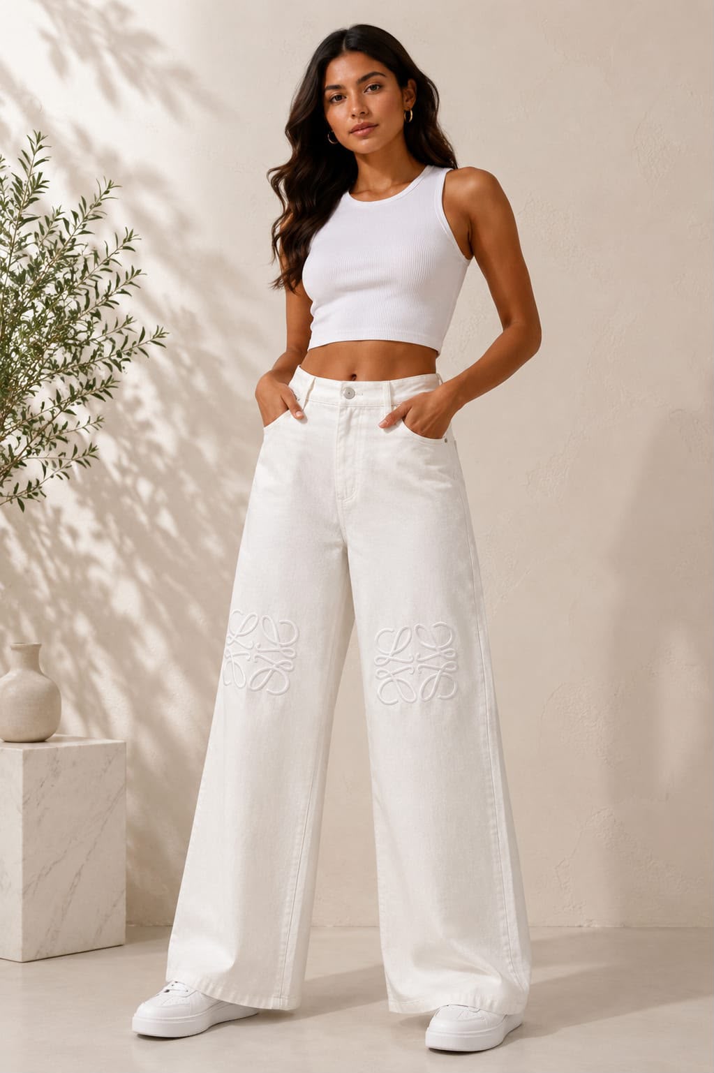 Premium Wide Leg Denim Jeans